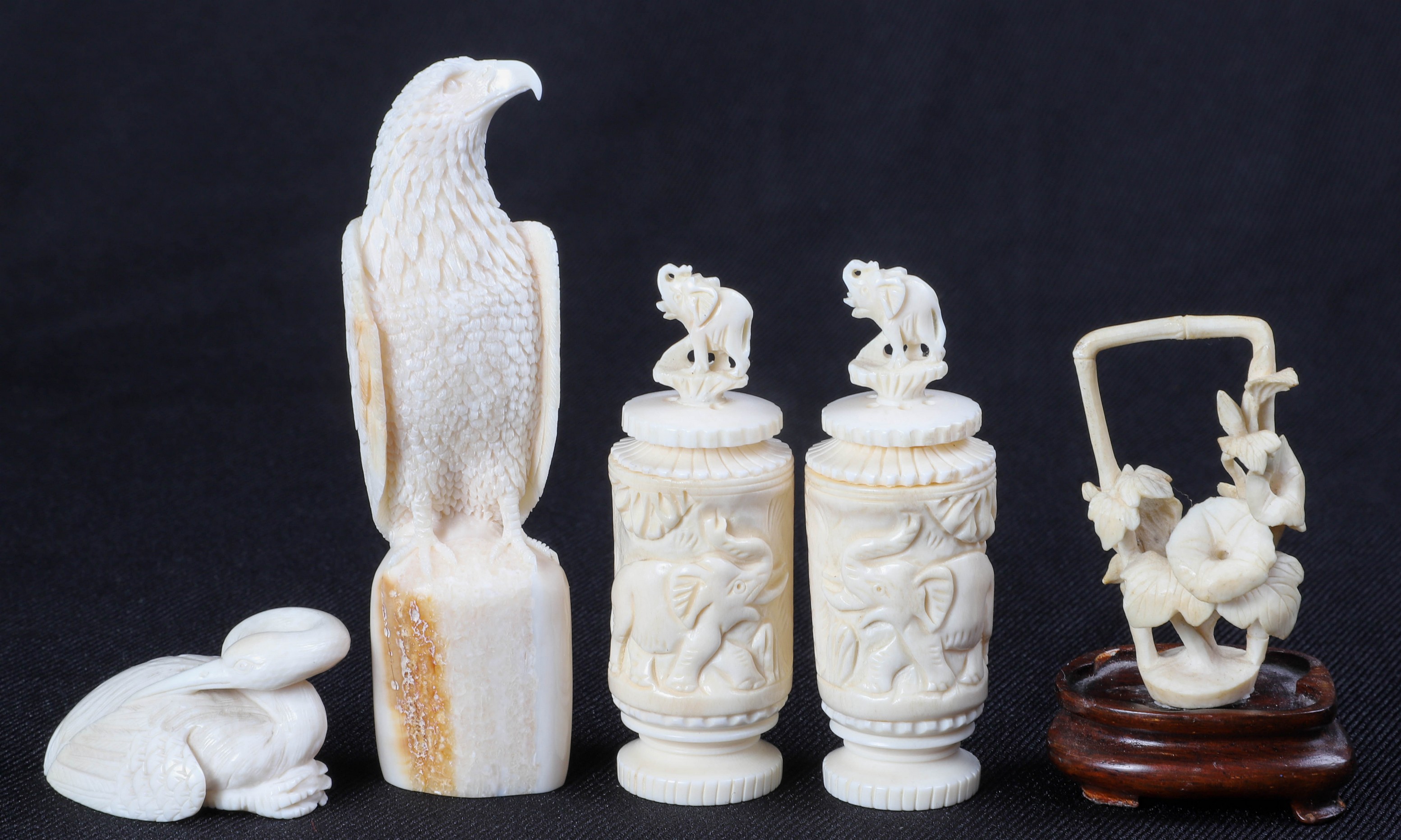 (5) Small carved ivories to include