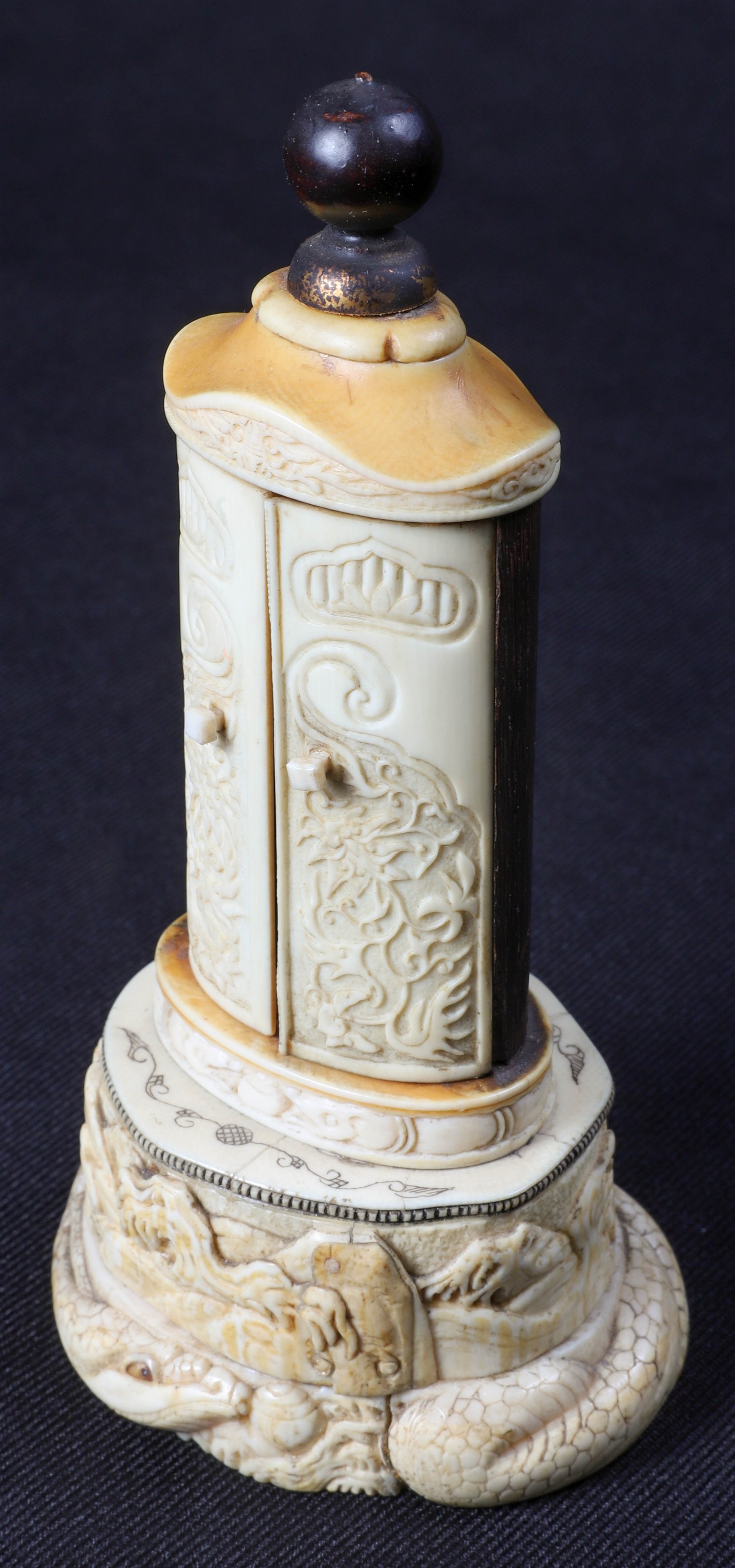 Carved ivory and wood buddha in 2e0d13