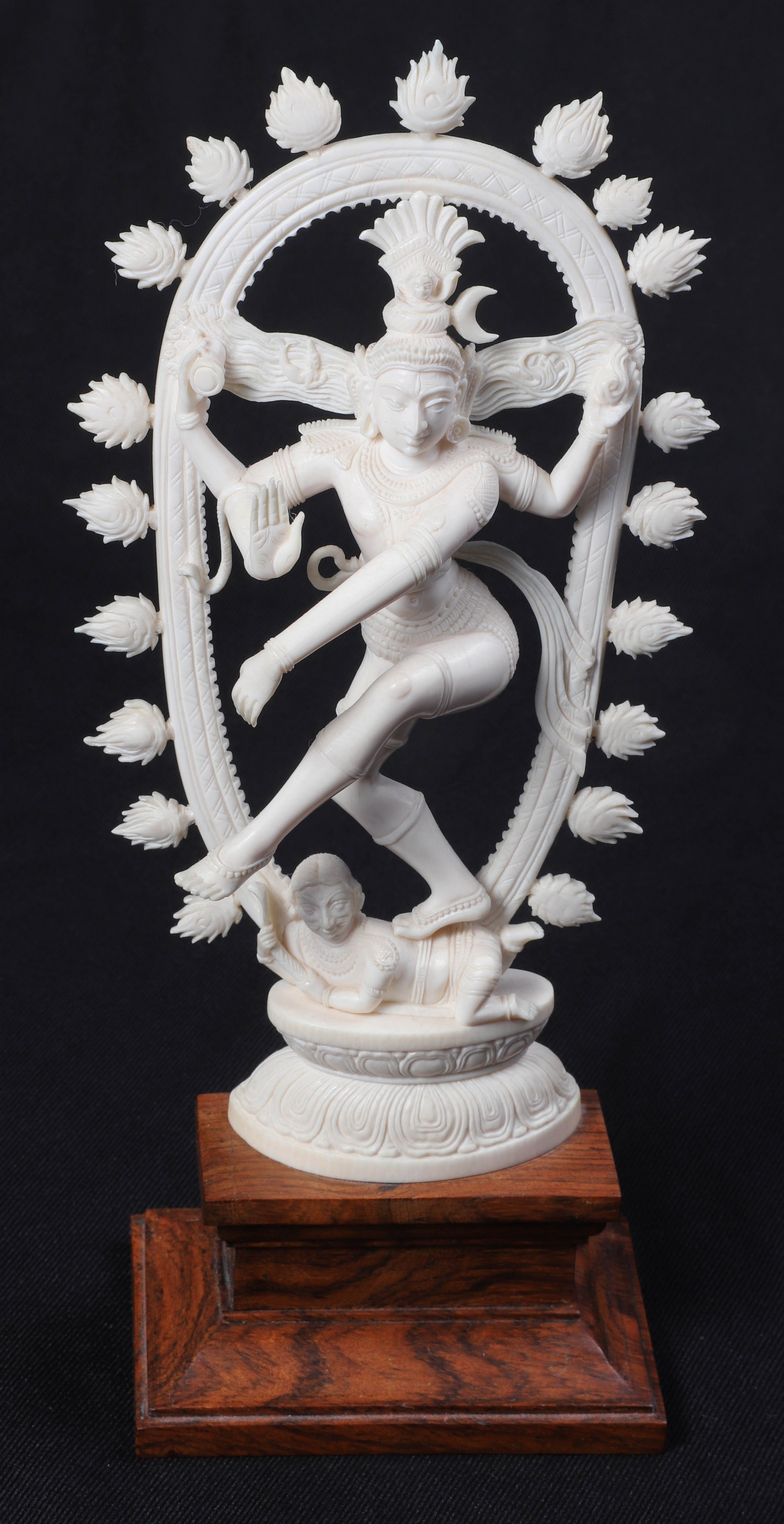 An Ivory Carving of Lord Nataraja, 10-3/4H