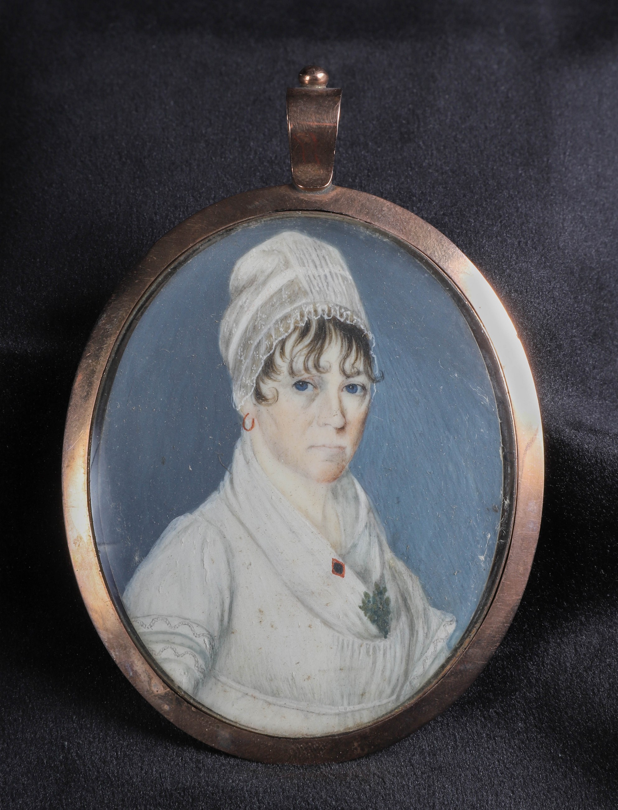 English miniature portrait on ivory,