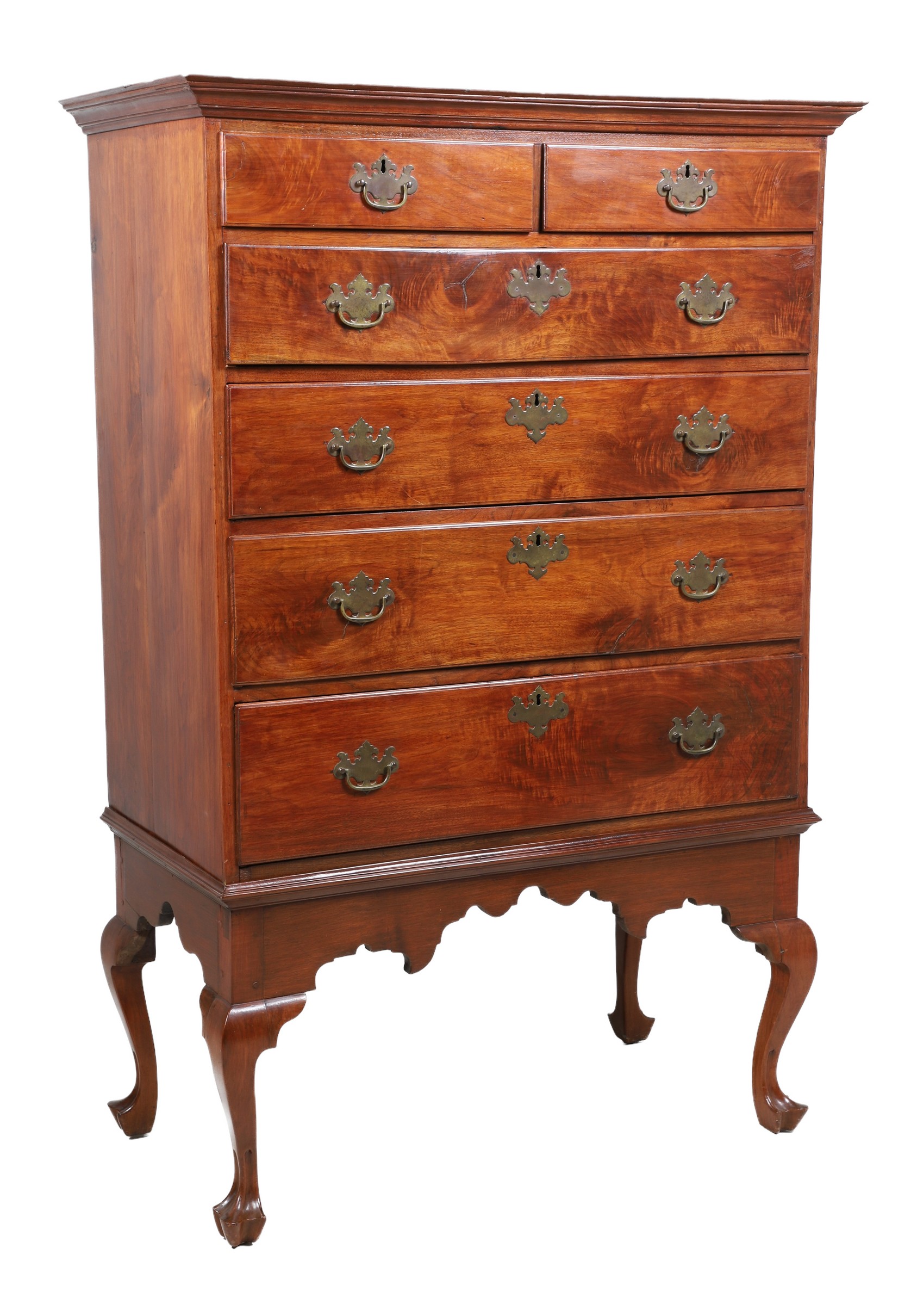 Walnut Queen Anne Chest on Frame,