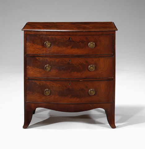 George III mahogany bow front chest 49af0