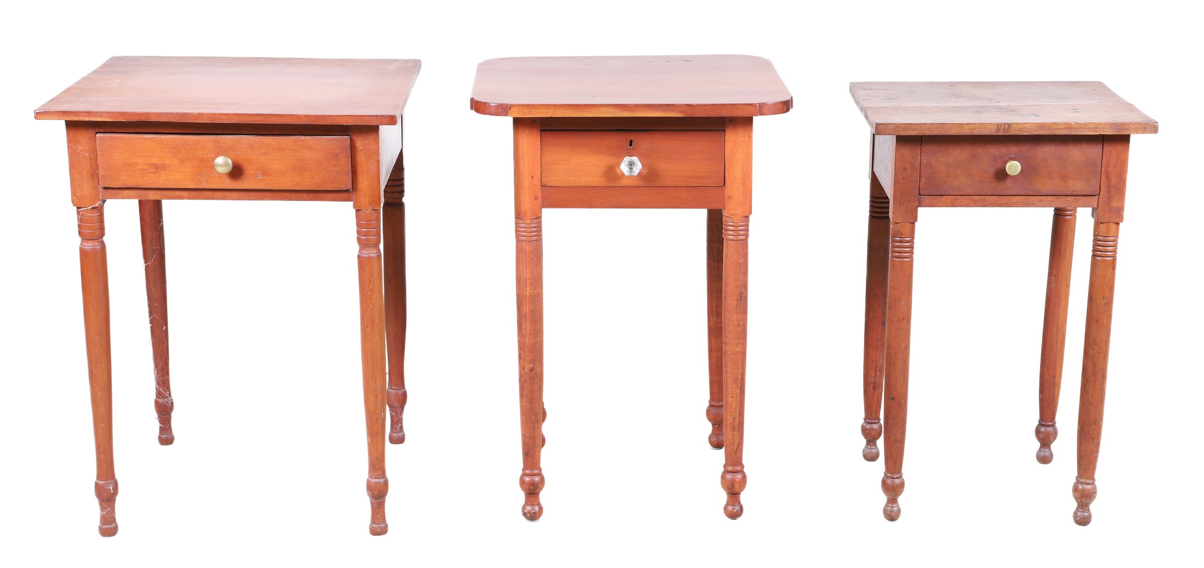  3 Cherry Sheraton 1 drawer stands  2e0d6e