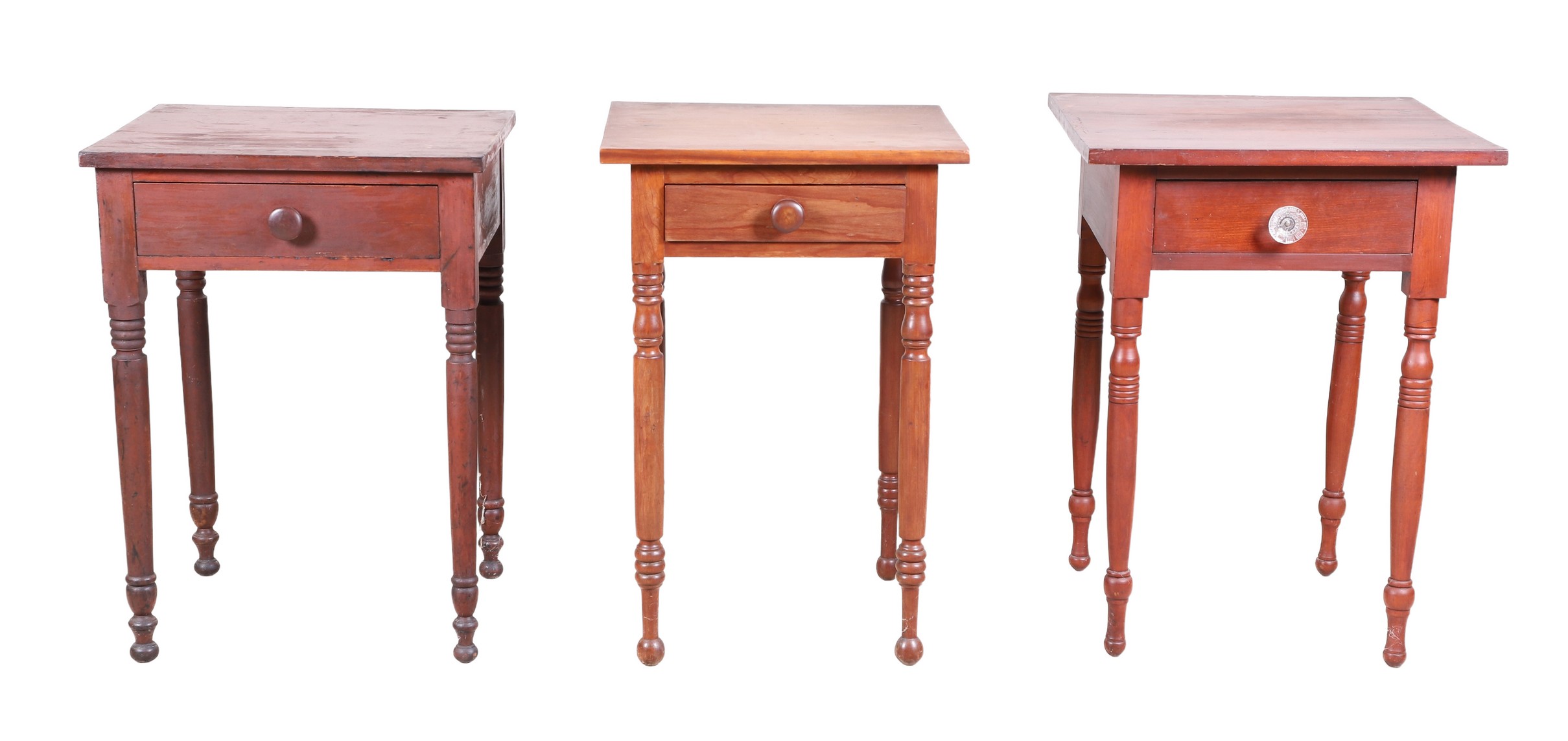  3 Cherry Sheraton 1 drawer stands  2e0d6f