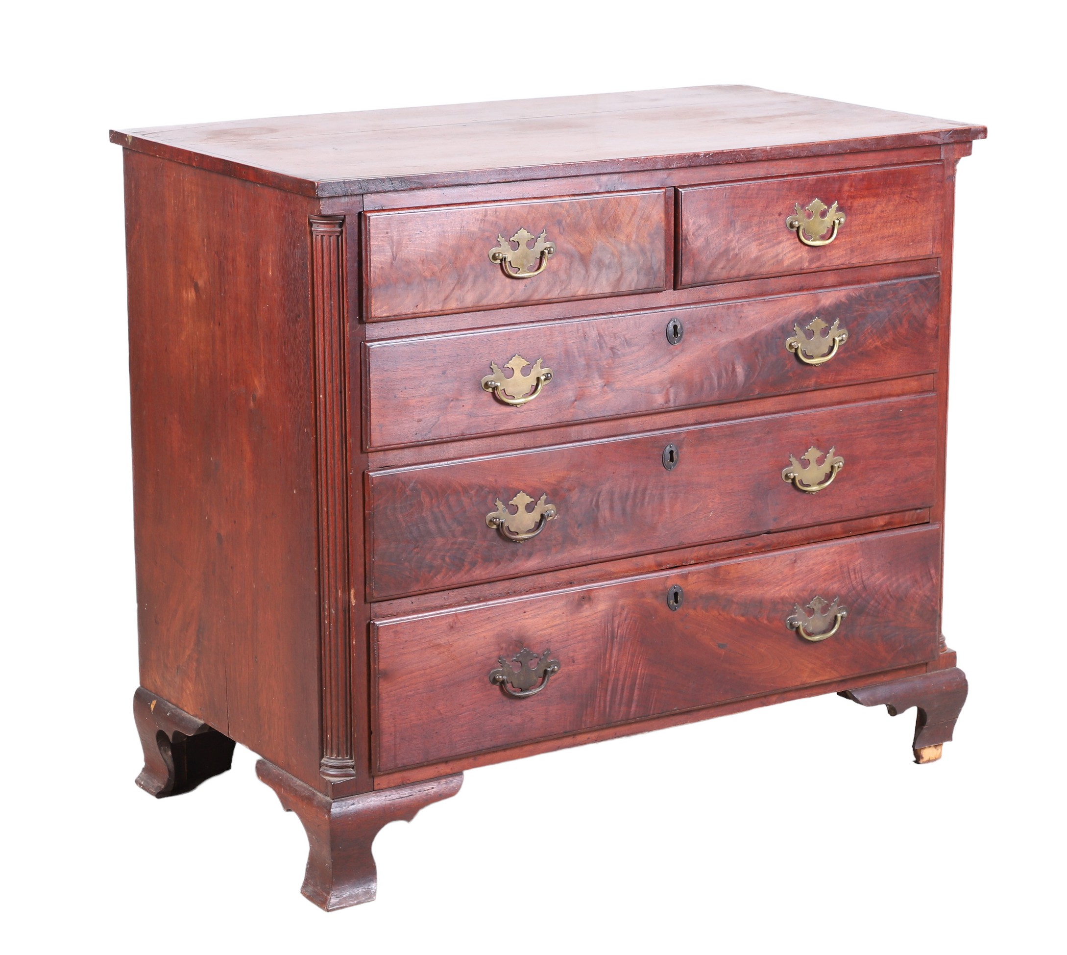 Walnut Chippendale bachelors chest,