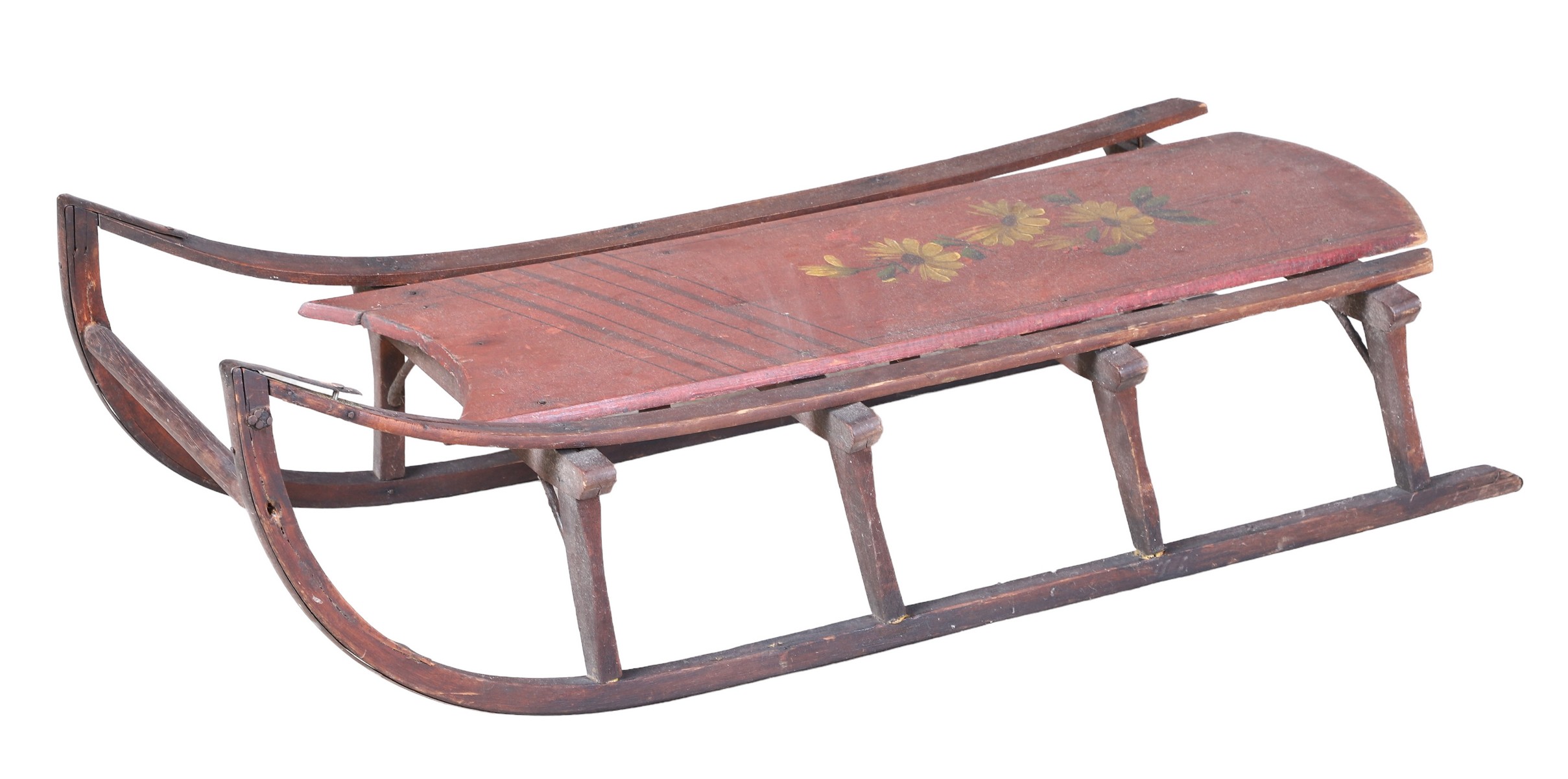 Painted wood childs sleigh with