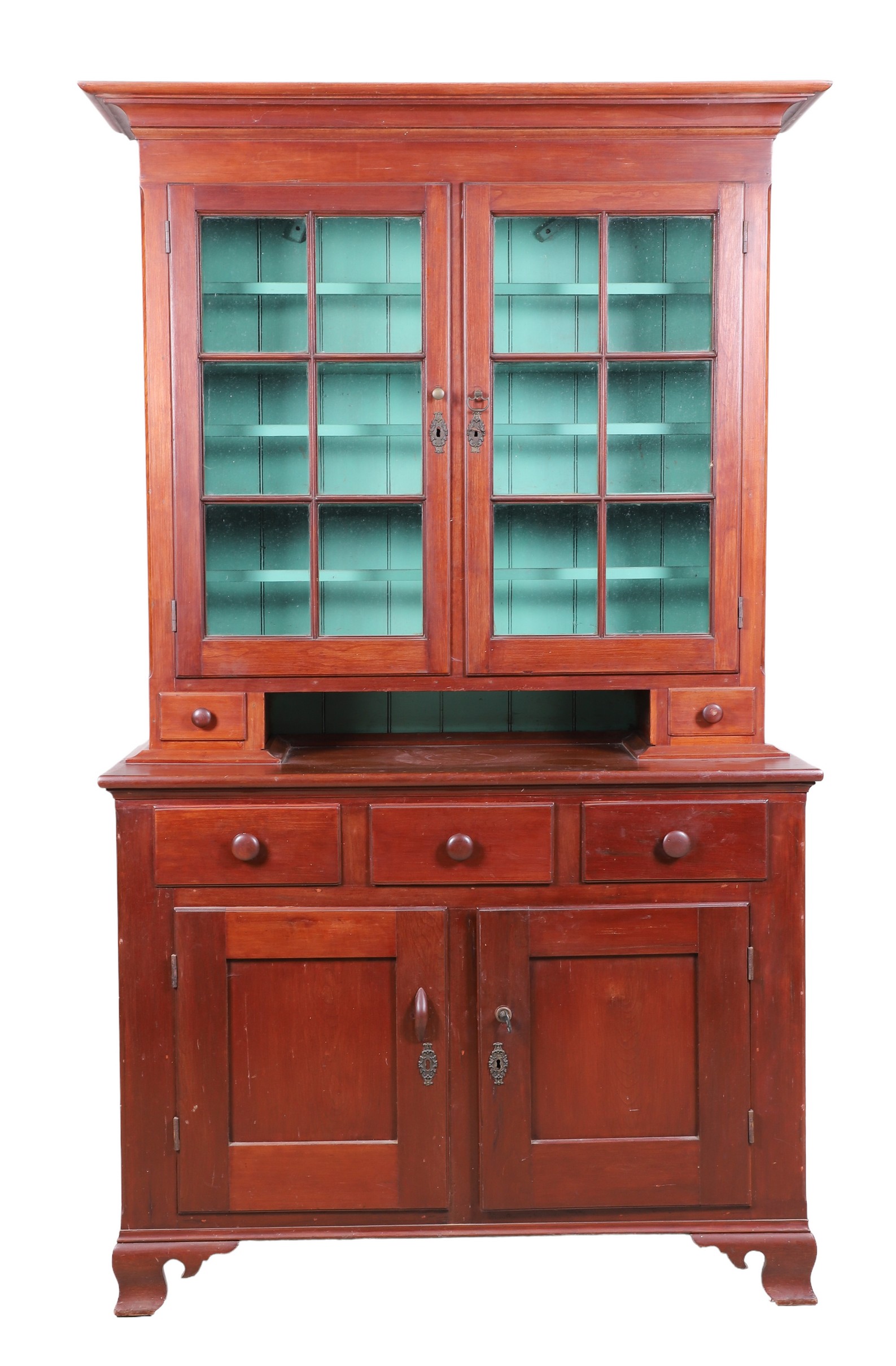 2-part walnut Dutch cupboard, top