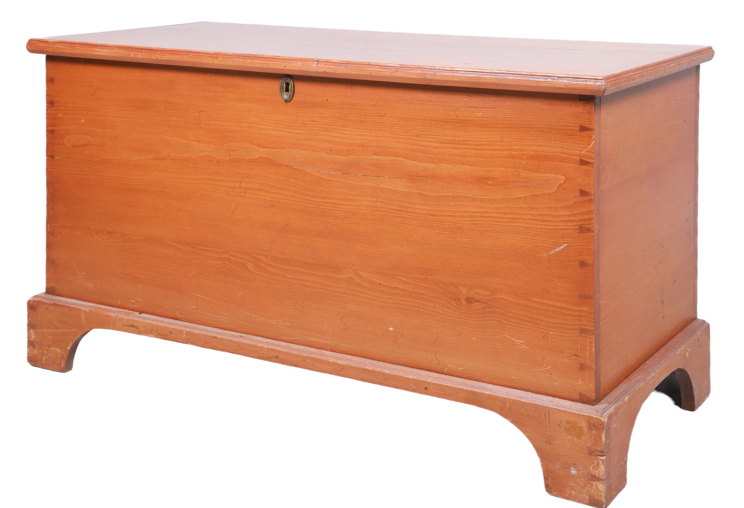 Pine dovetailed blanket chest,