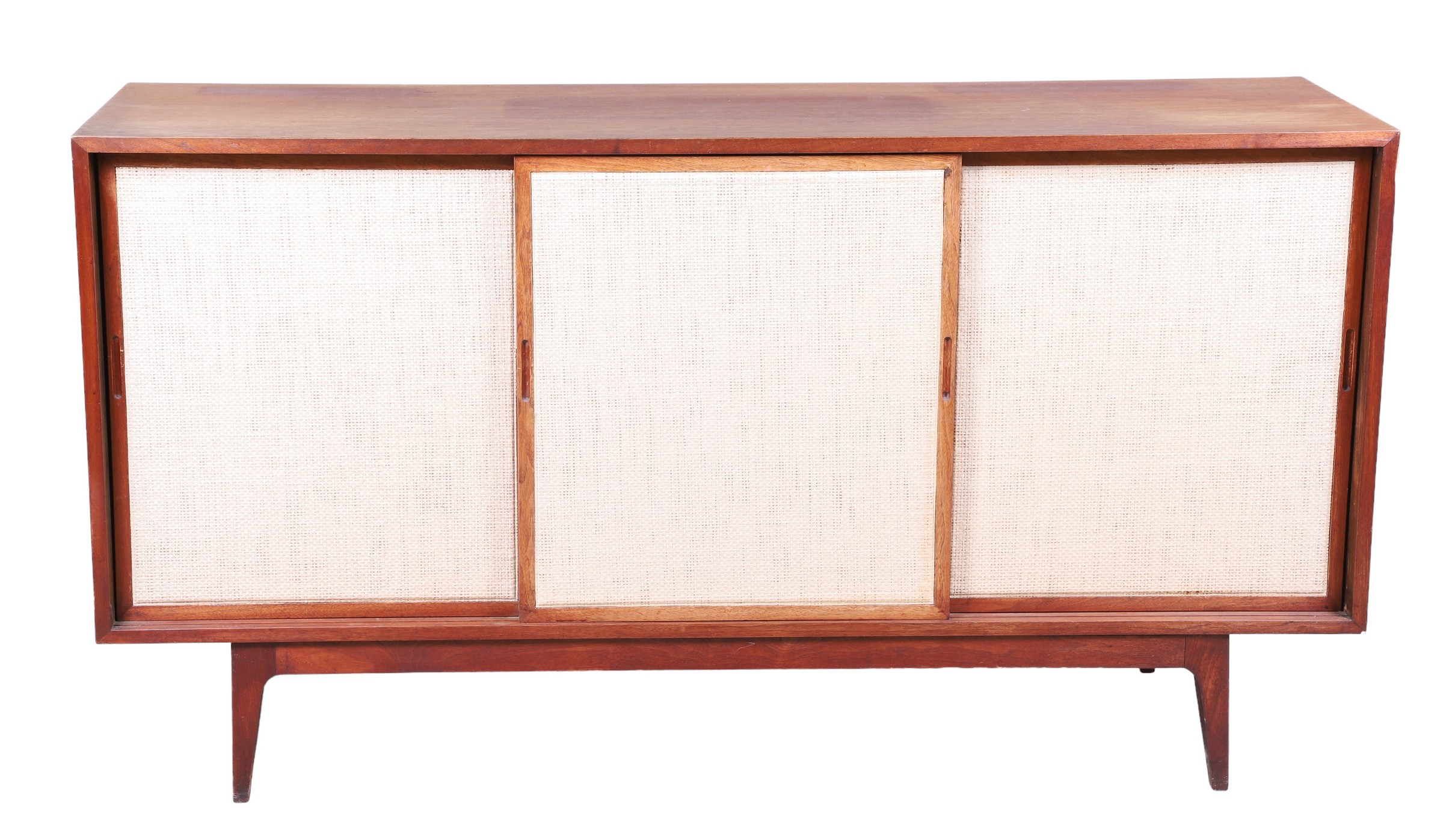 Danish Modern teak and woven sideboard,