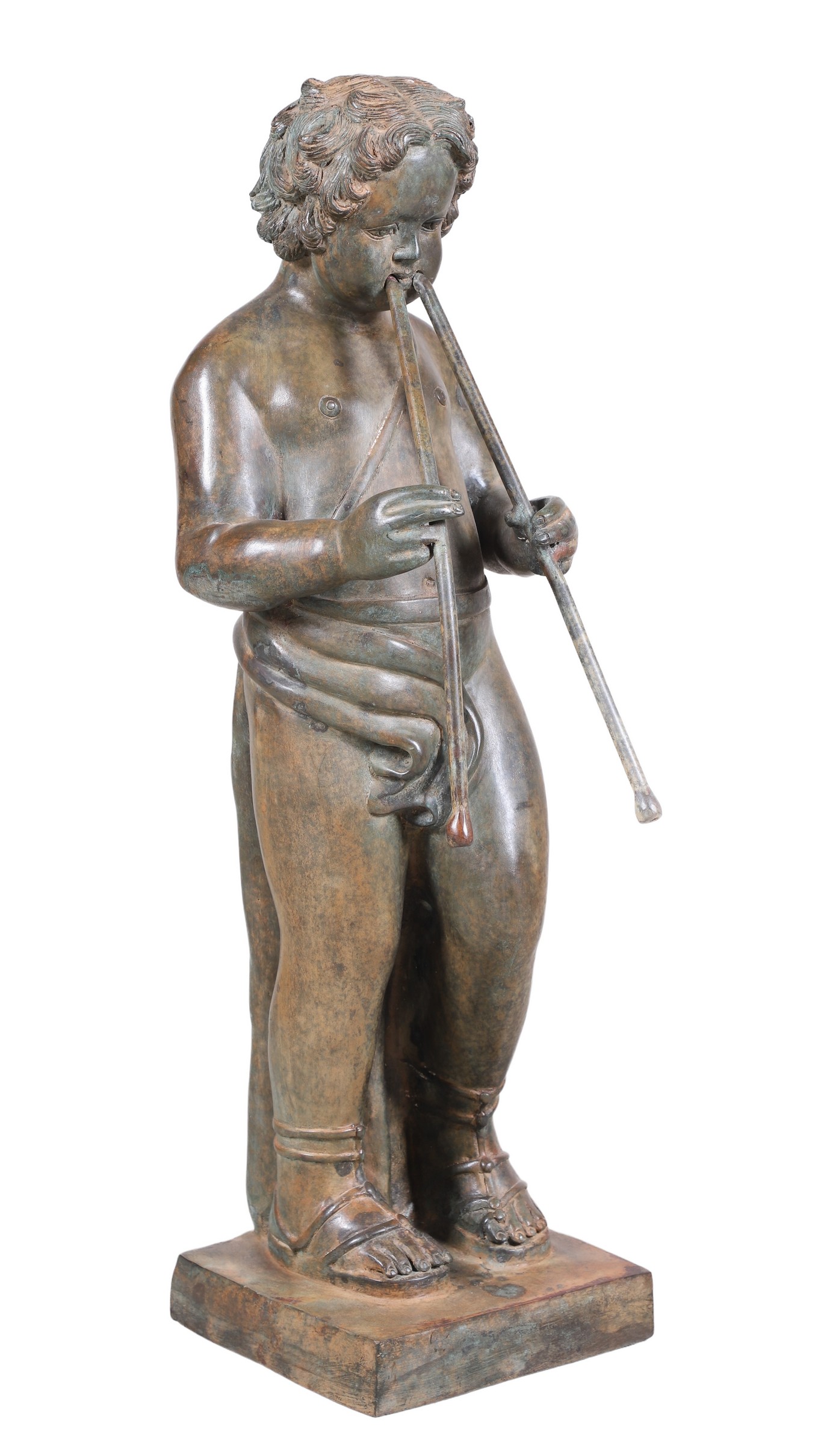 Bronze statue of a putti, 29h