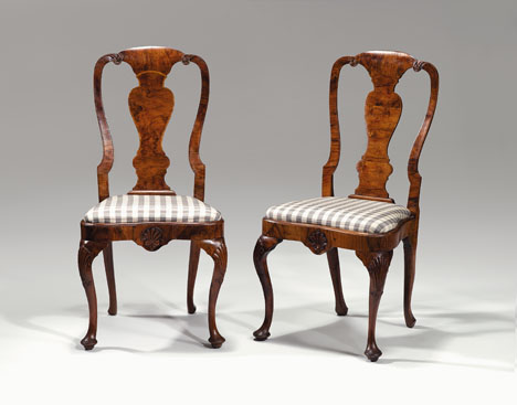 Pair of George II walnut and beech 49afb