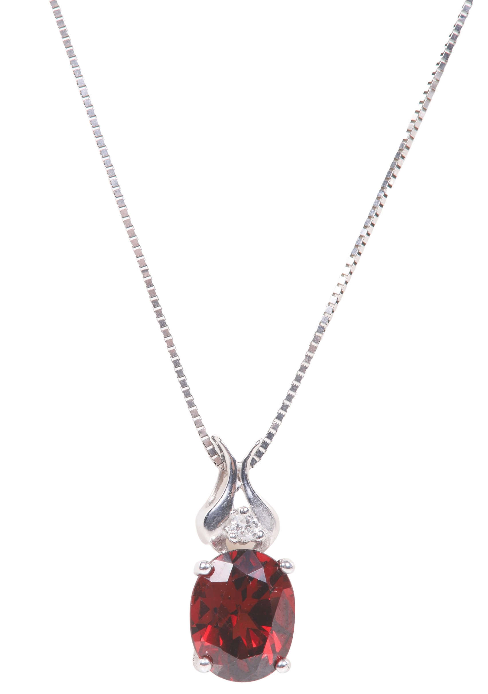 14K Garnet and diamond pendant