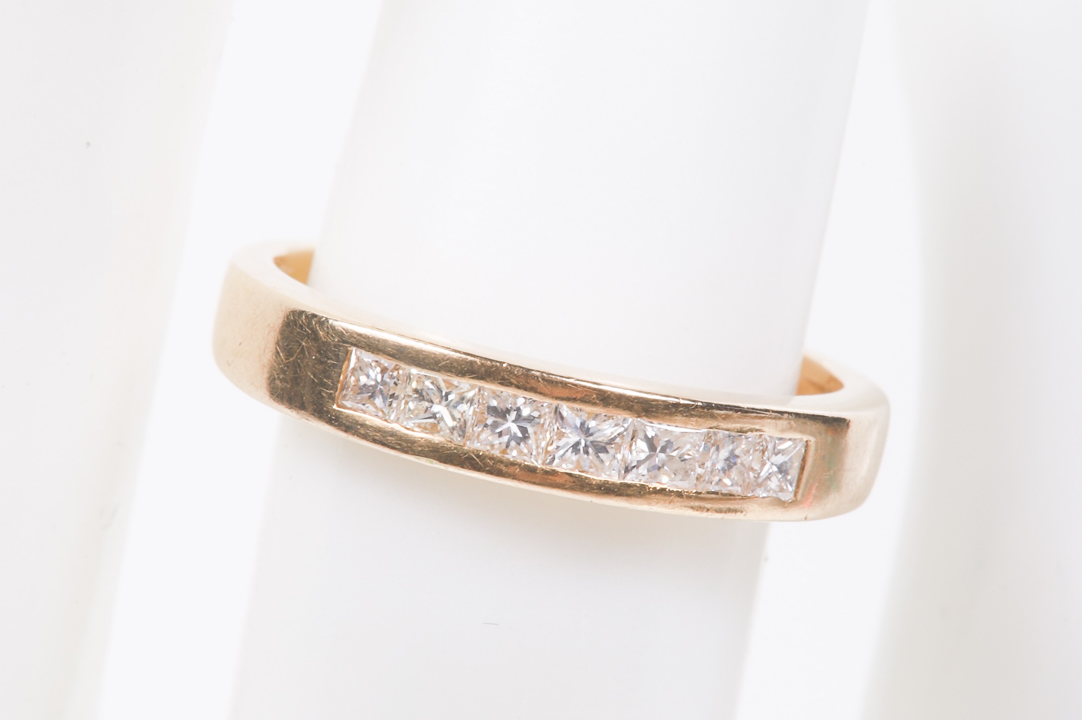 18K yellow gold diamond band, .42