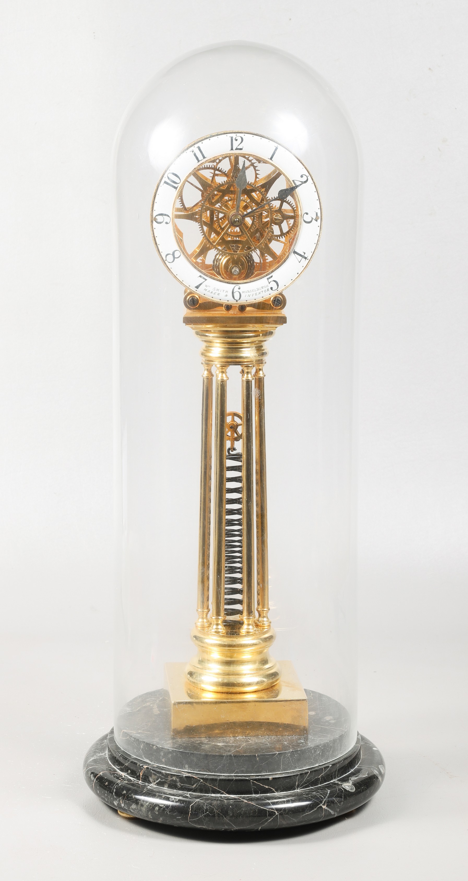 Gold Plated Railway Skeleton Clock,