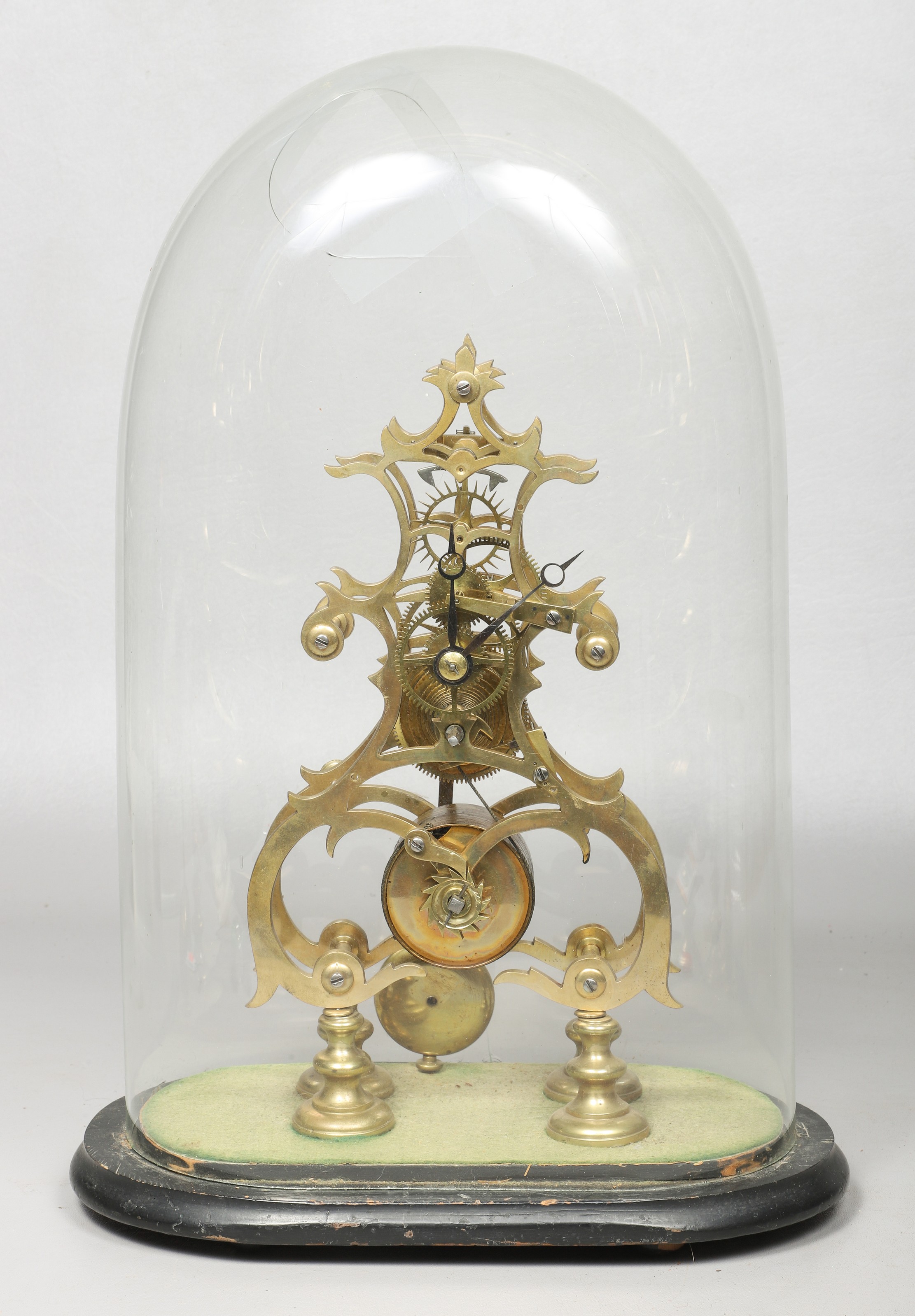 Unsigned Brass Fusee Skeleton Clock,