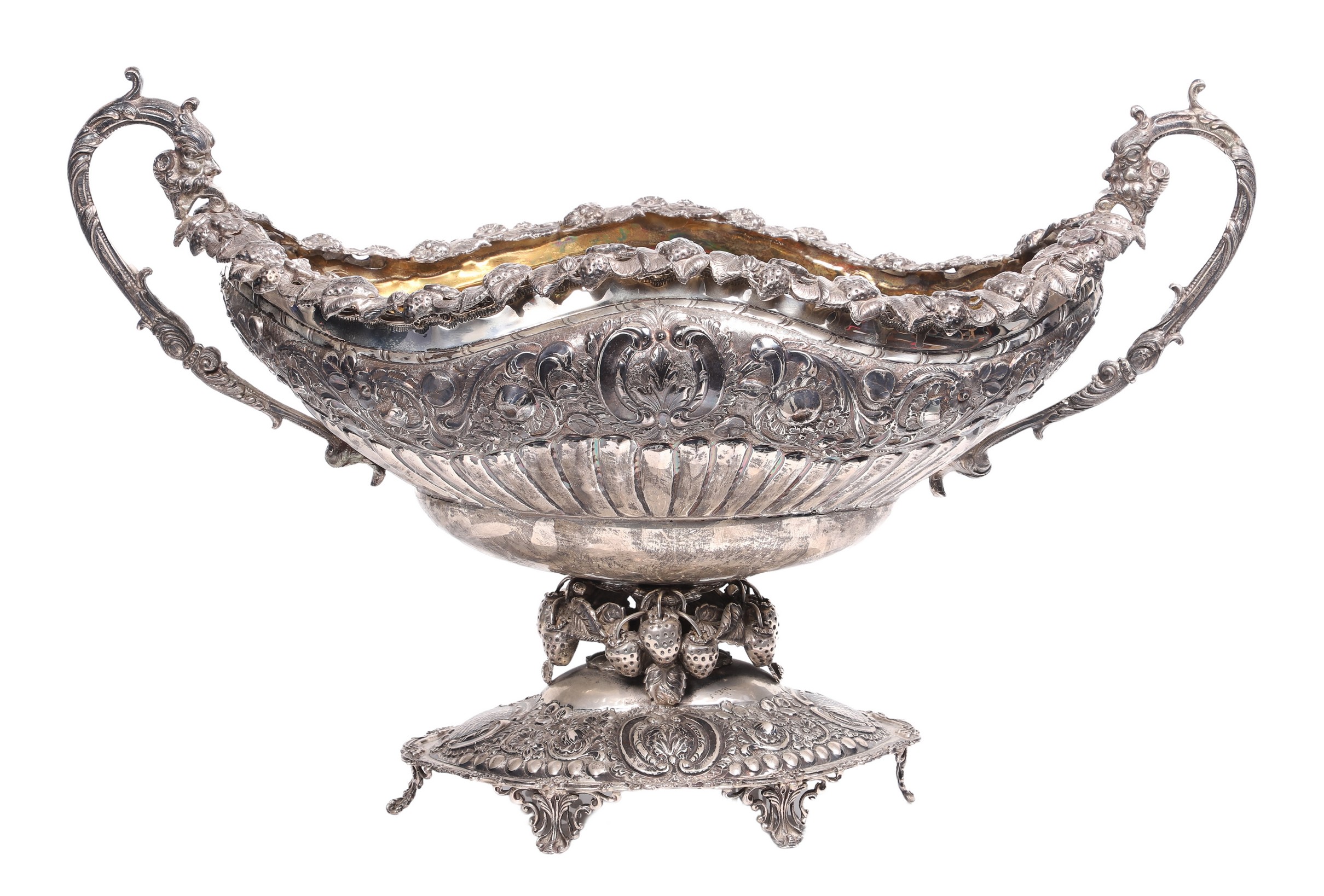 Monumental Repousse Sterling Centerpiece,