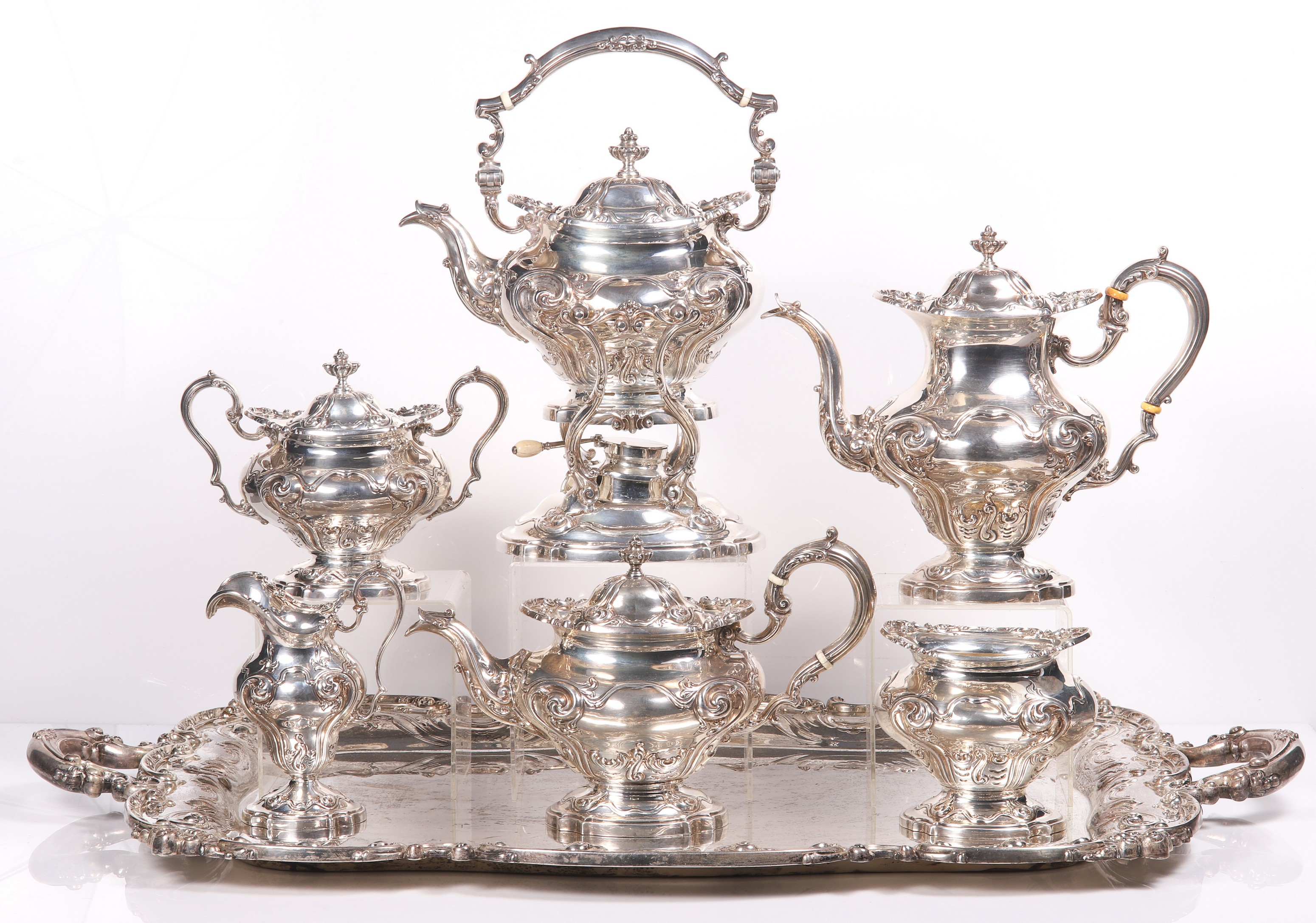 (7) Pc Sterling Durgin tea service,