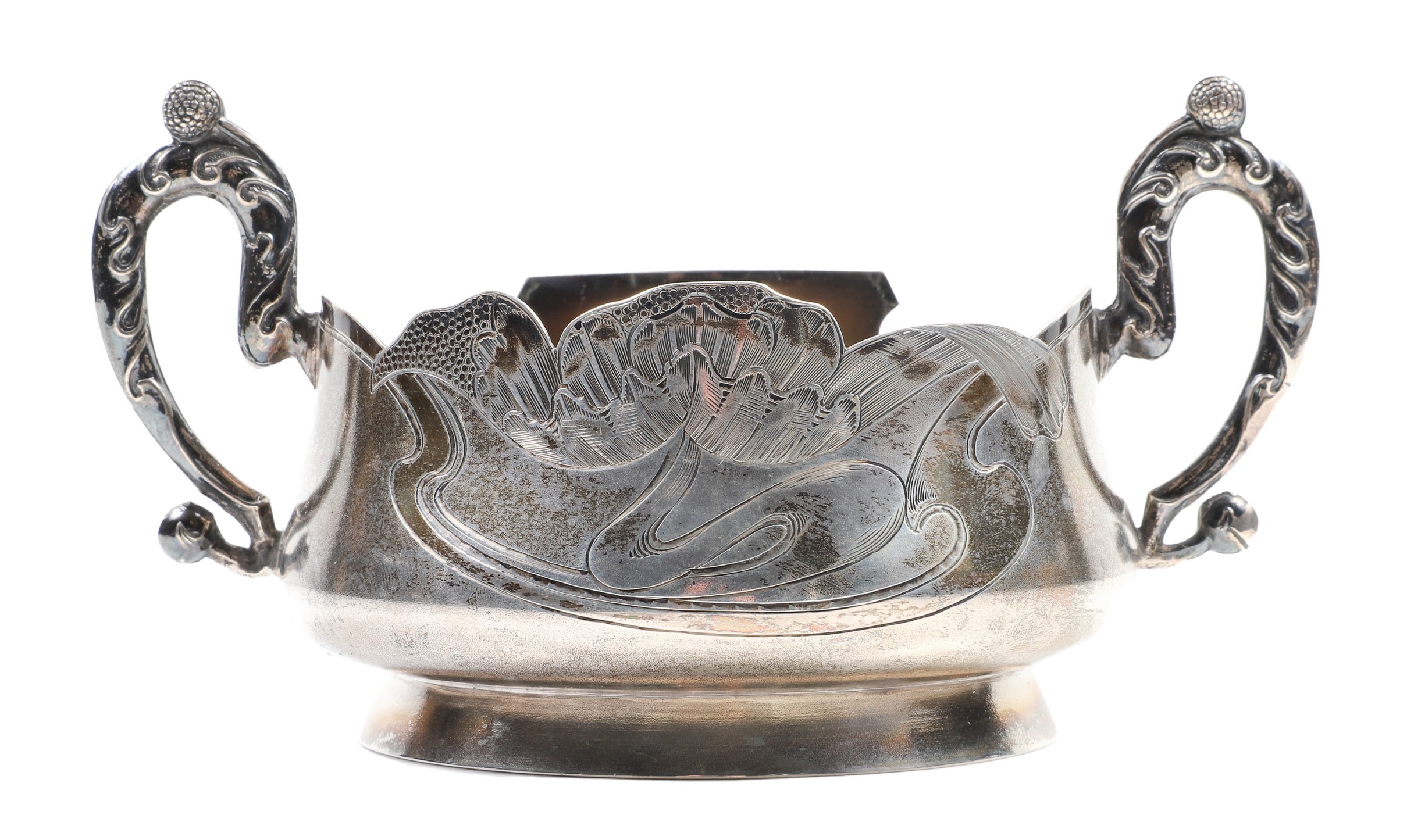 Imperial Russian silver sugar bowl,