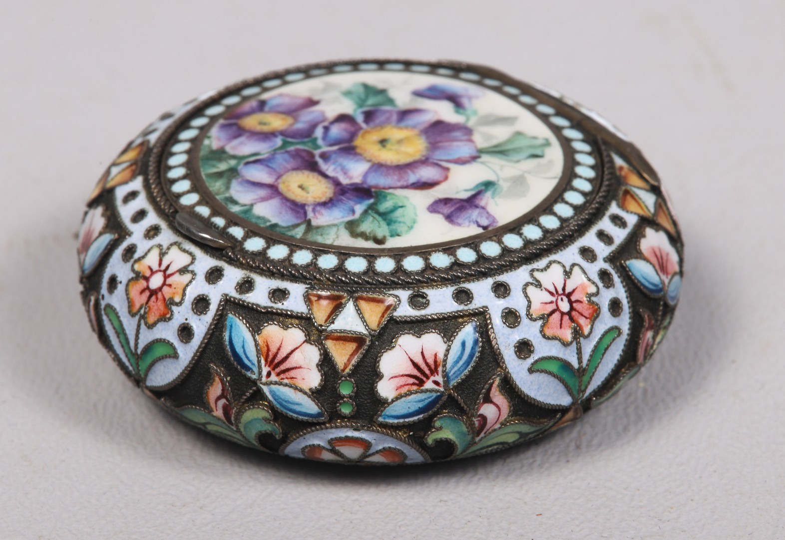 Russian shaded enamel silver pill 2e0e31