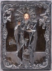 Russian icon of a Bishop Saint 2e0e3a
