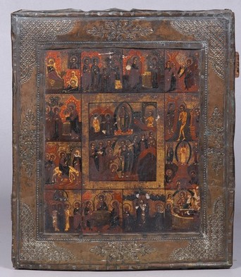 Provincial Russian icon of the Resurrection