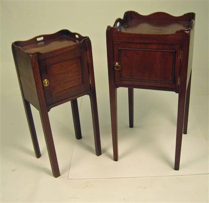 Two George III mahogany pot cupboards 49b07