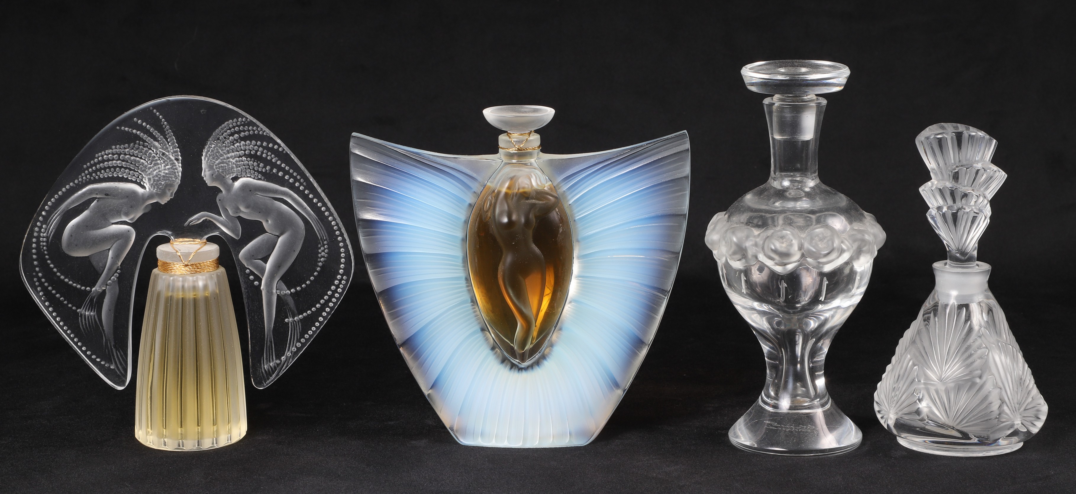 (4) Lalique scent bottles to include