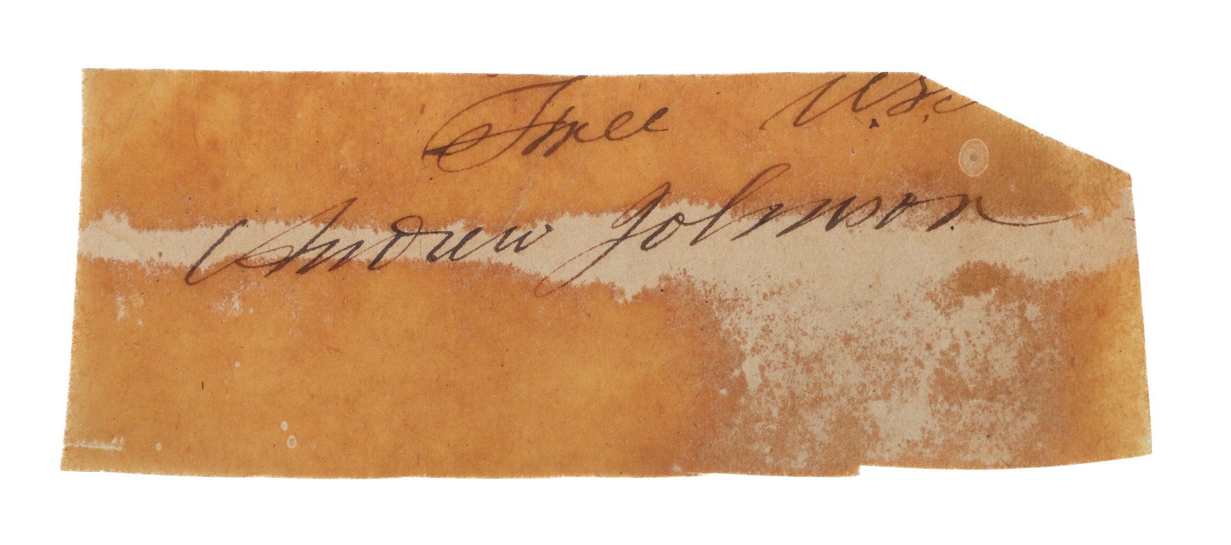 A clipped signature of Andrew Johnson