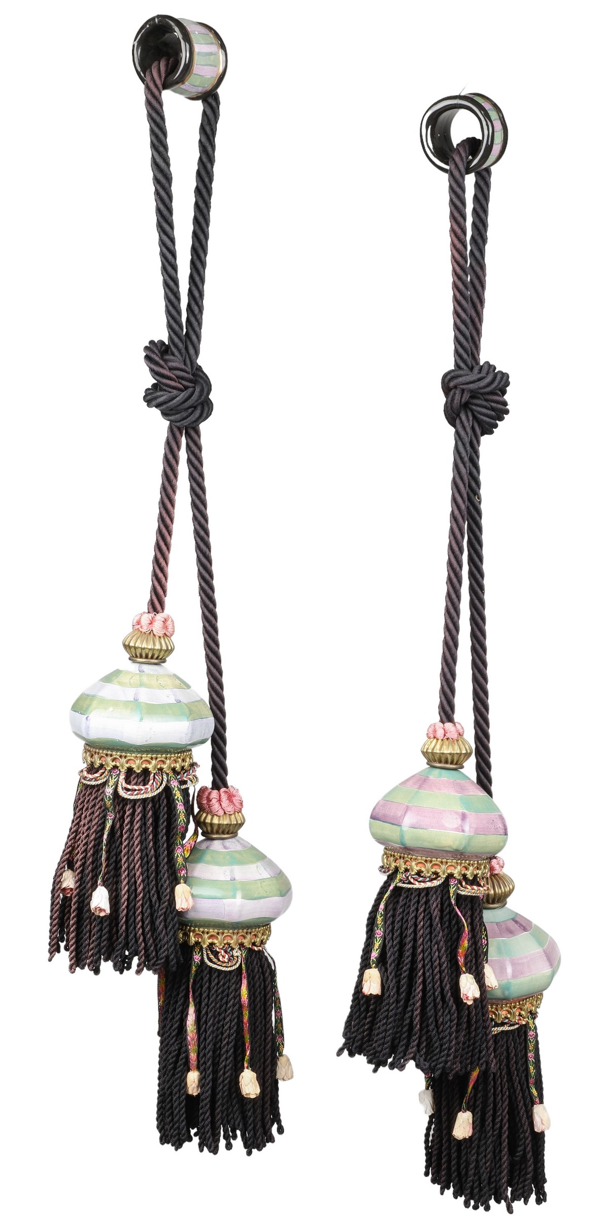 Mackenzie Childs large tassel pair,