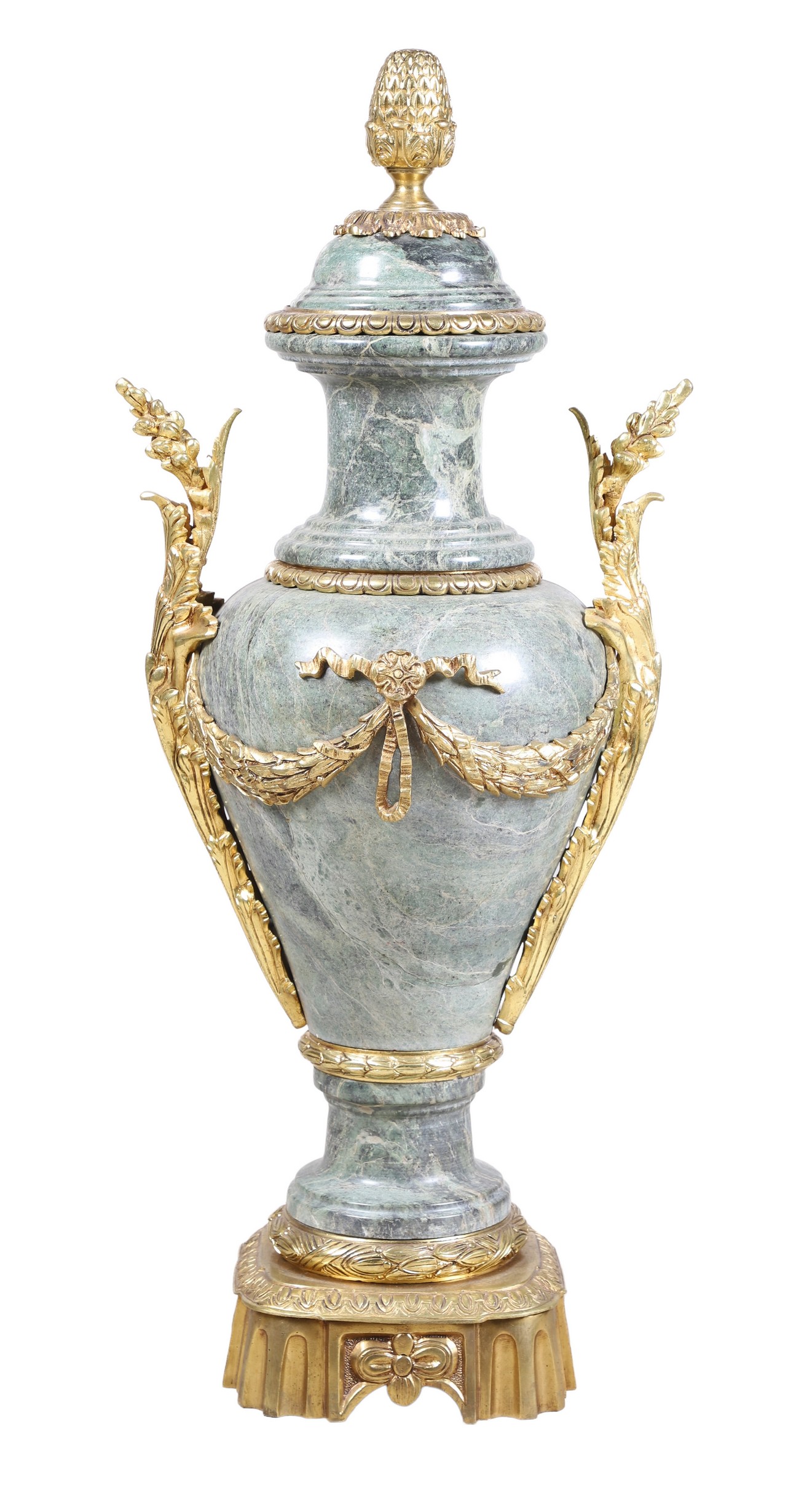 French style marble and gilt metal urn