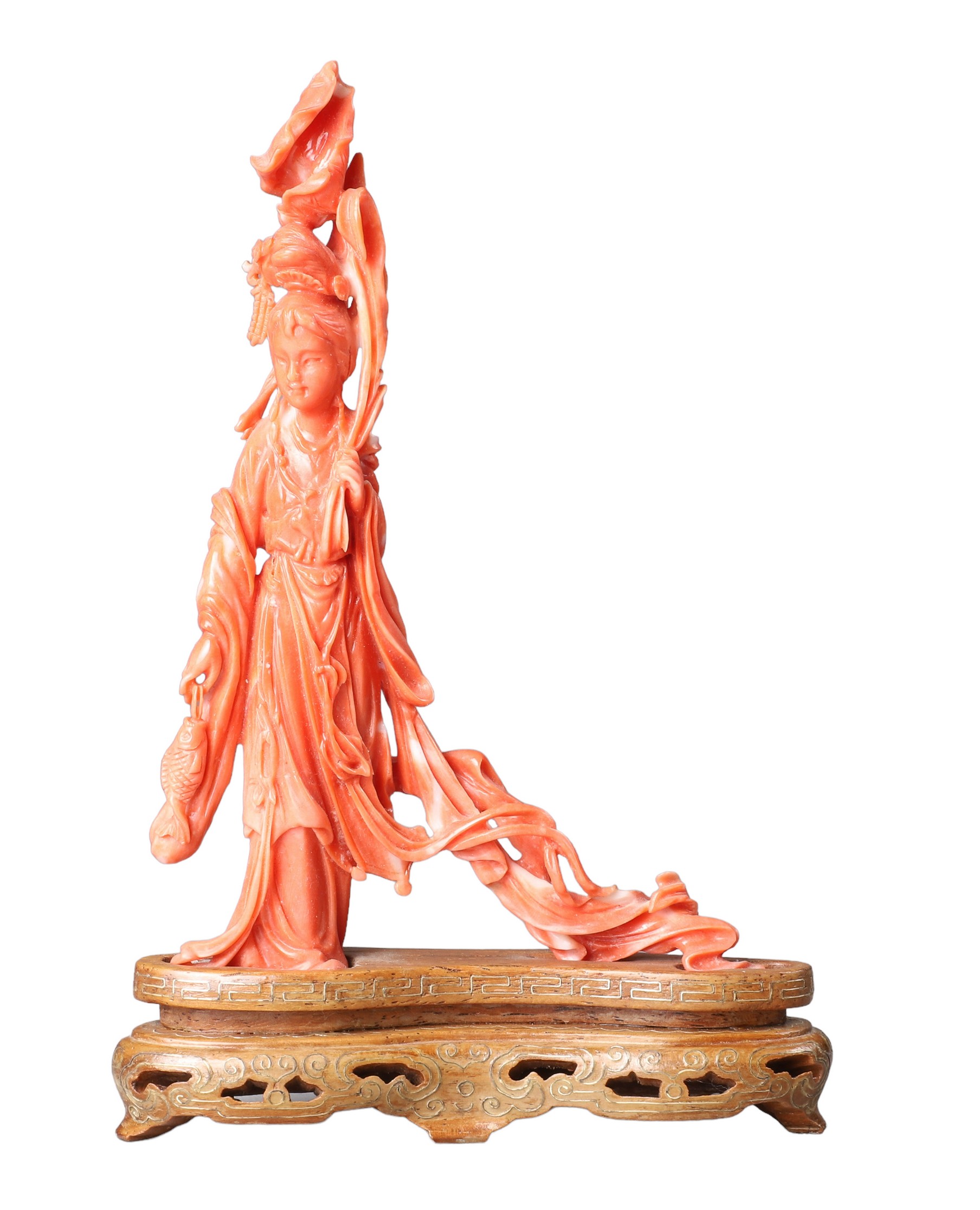 Chinese carved coral figure of