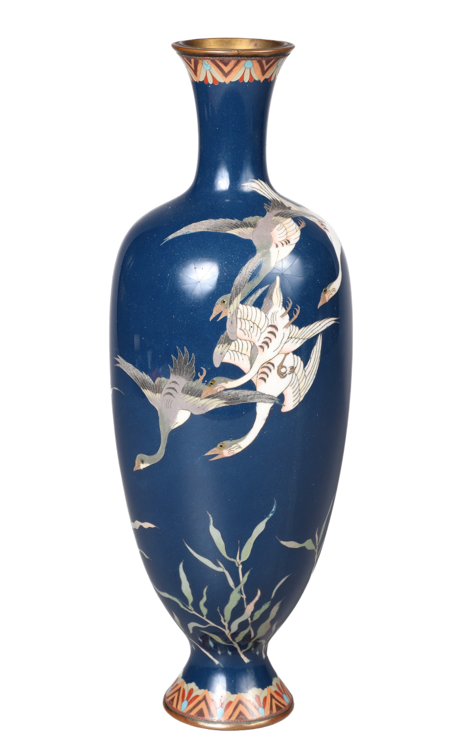 Japanese cloisonne enamel vase,