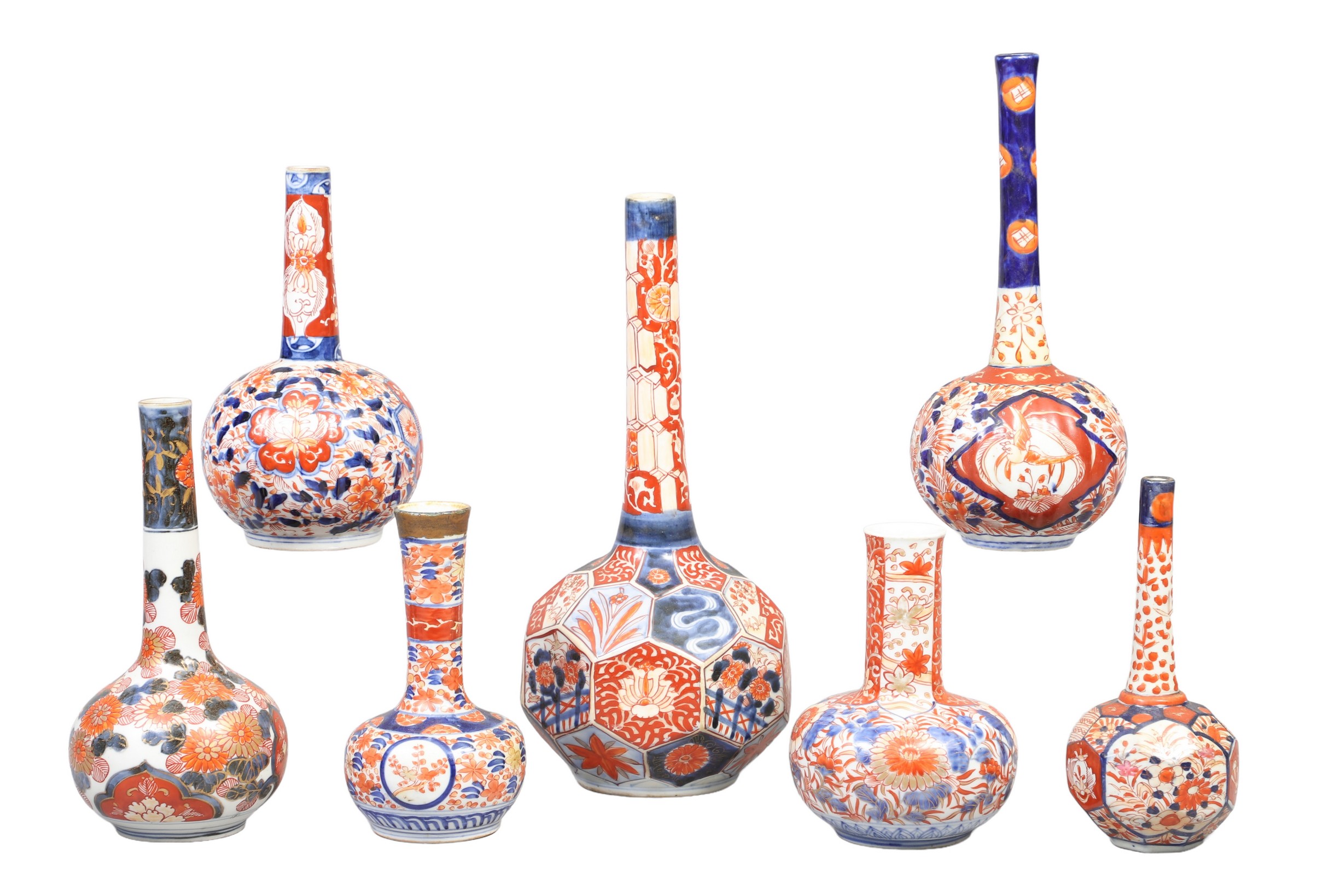 (7) Japanese Imari porcelain bottle