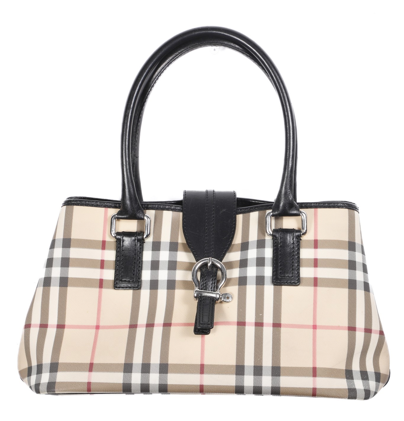 Burberry plaid canvas and leather 2e0fa1