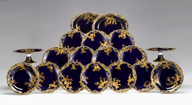 Coalport jeweled gilt decorated porcelain