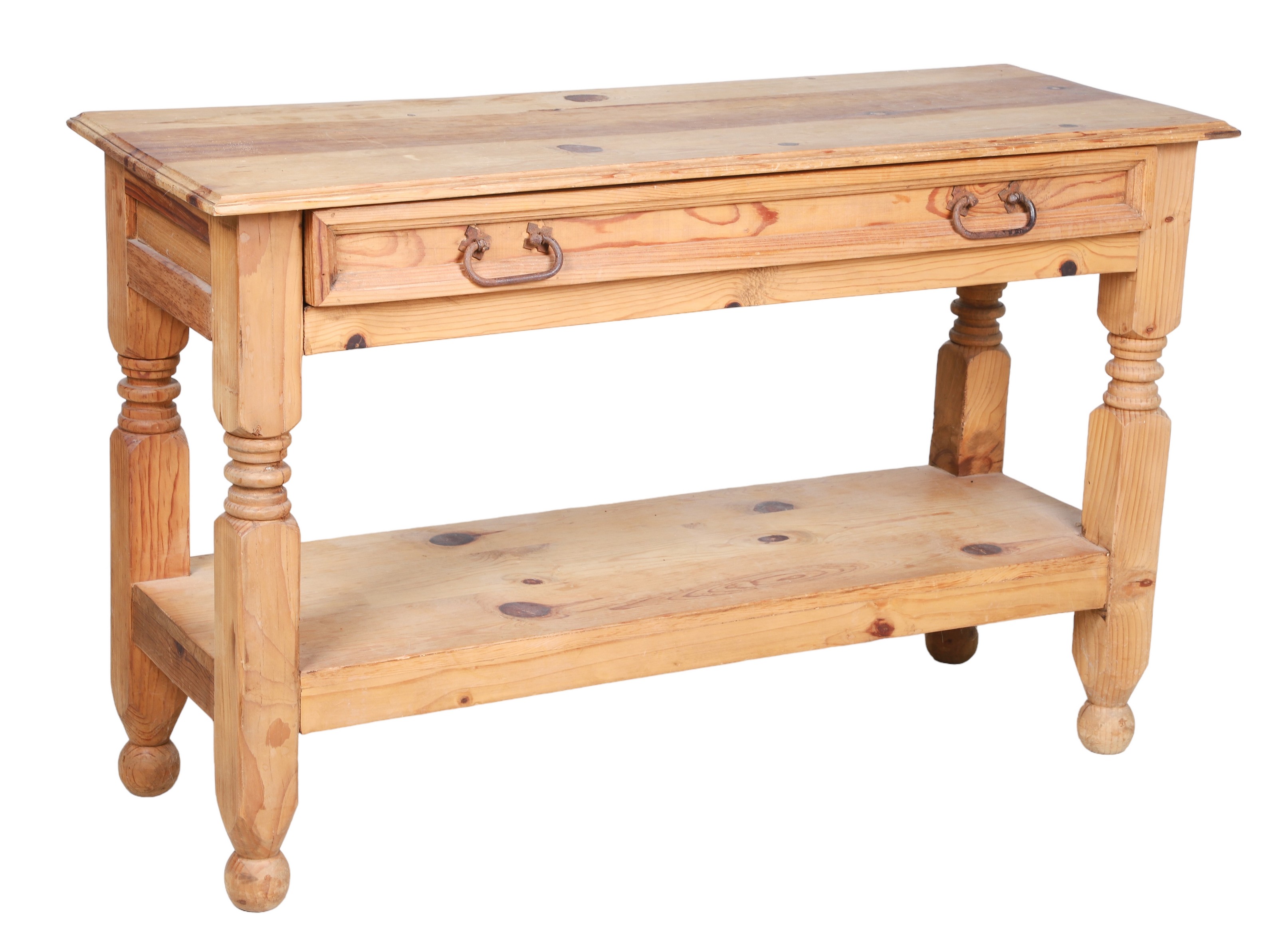 Pine Rustic one drawer console table,