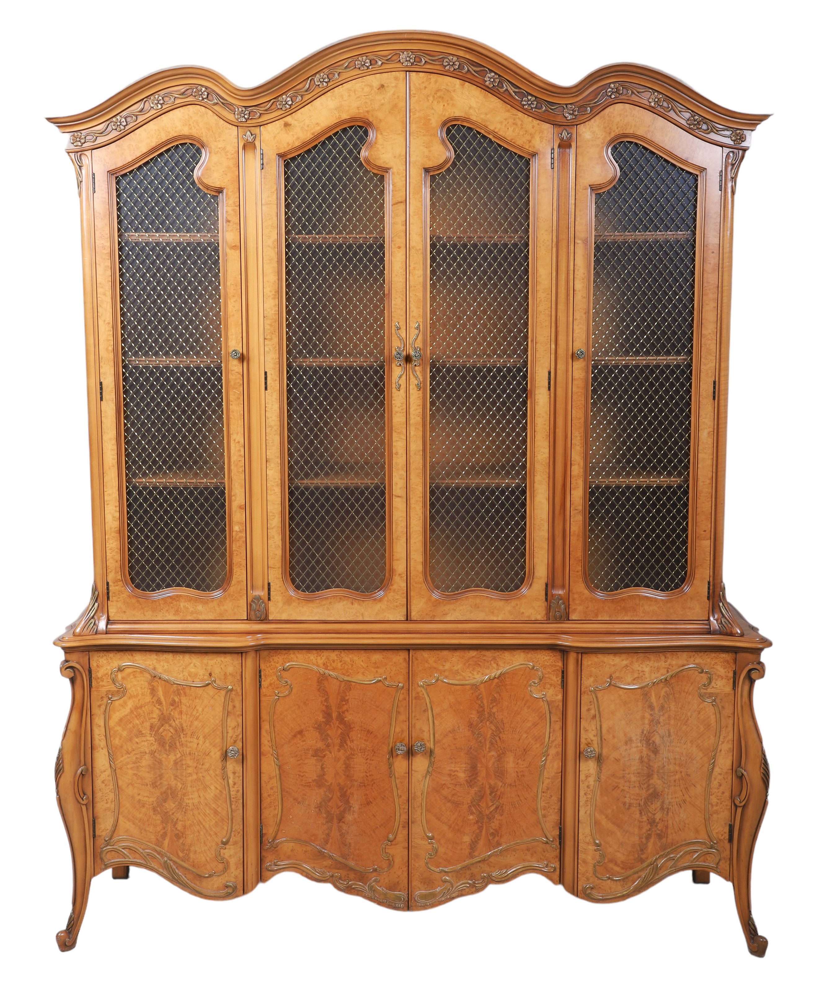 Romweber 2-pc Louis XV style china cabinet,