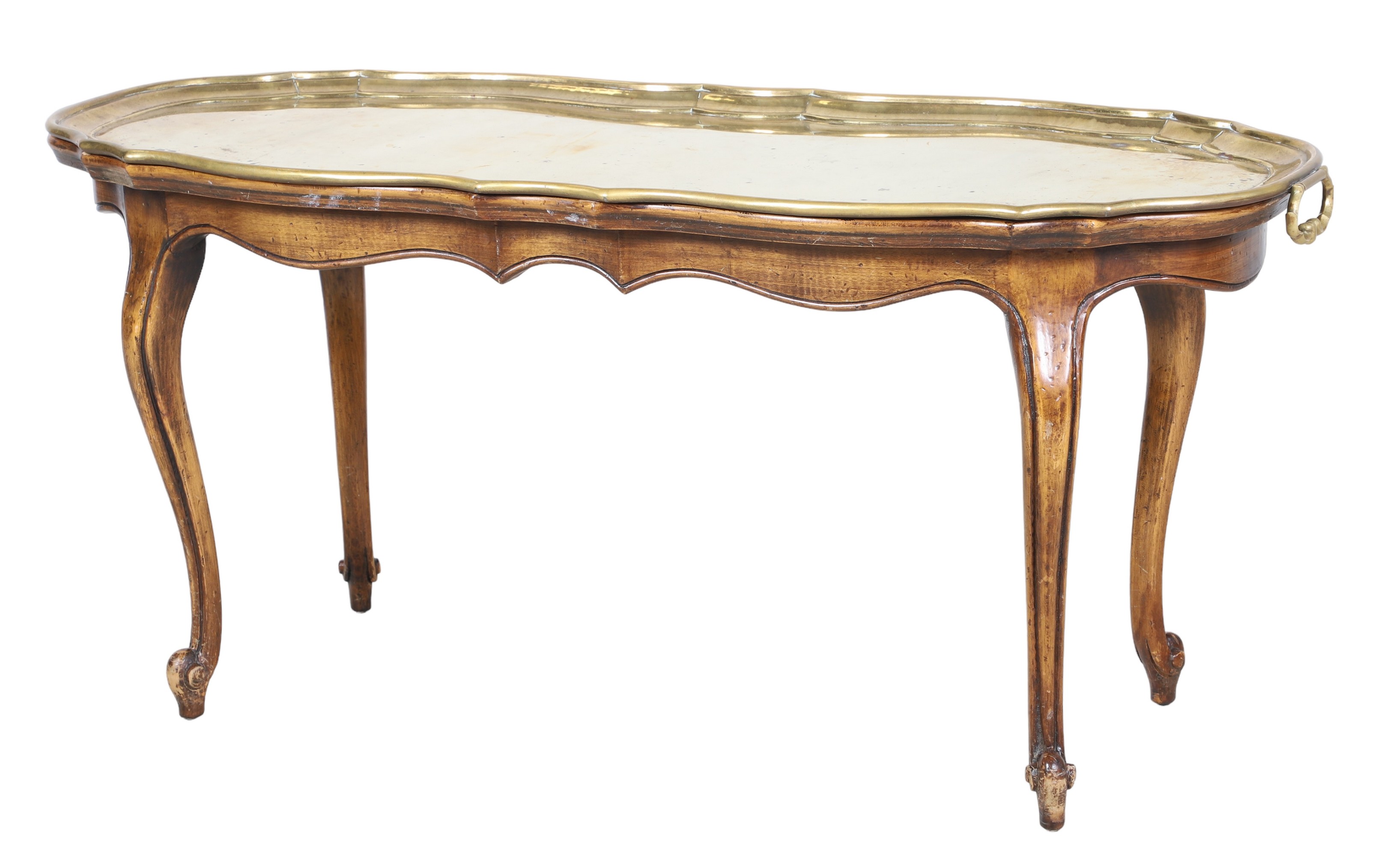 Louis XV style walnut and brass