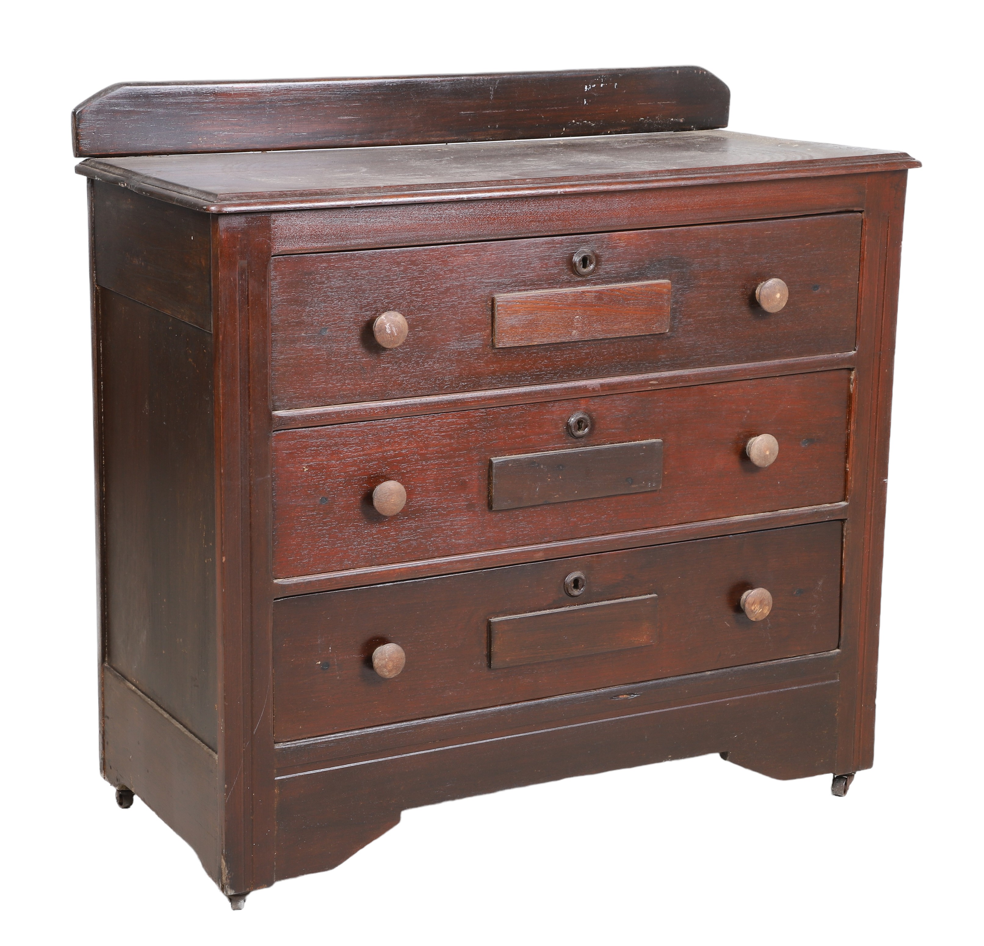 Mahogany chest of drawers, three drawers,