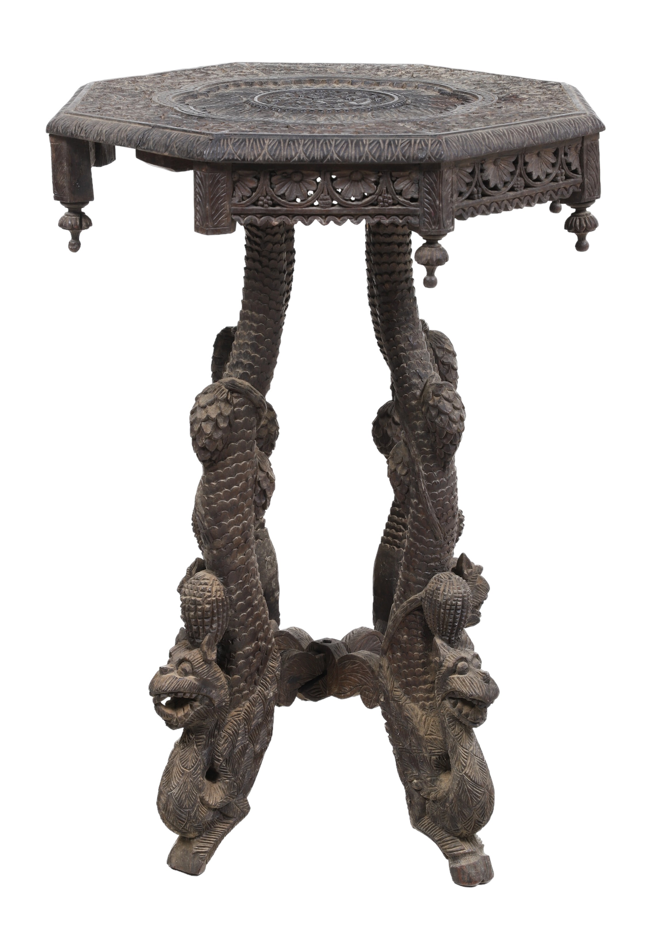 Indian style carved side table,