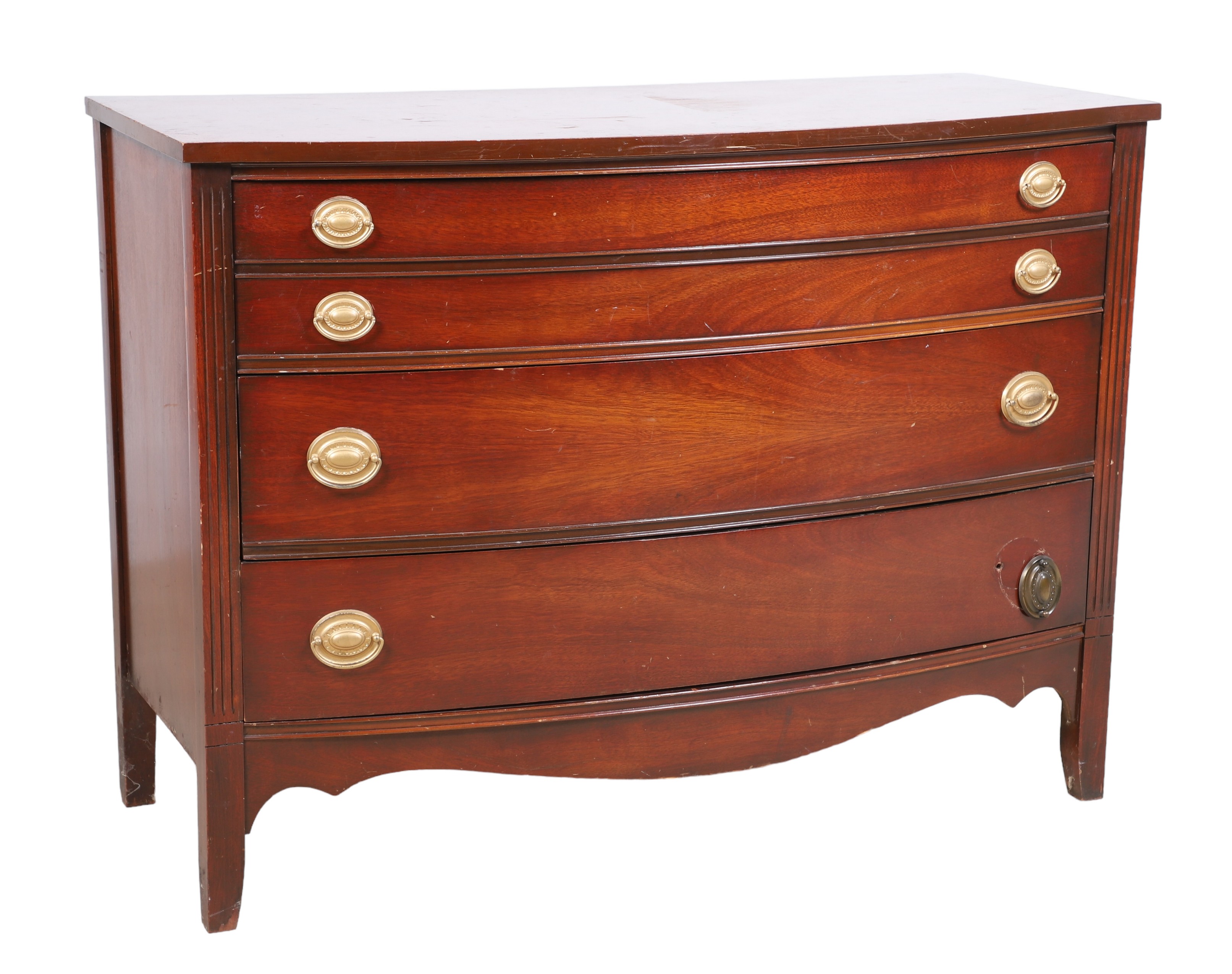 Dixie Mahogany bowfront chest of drawers,