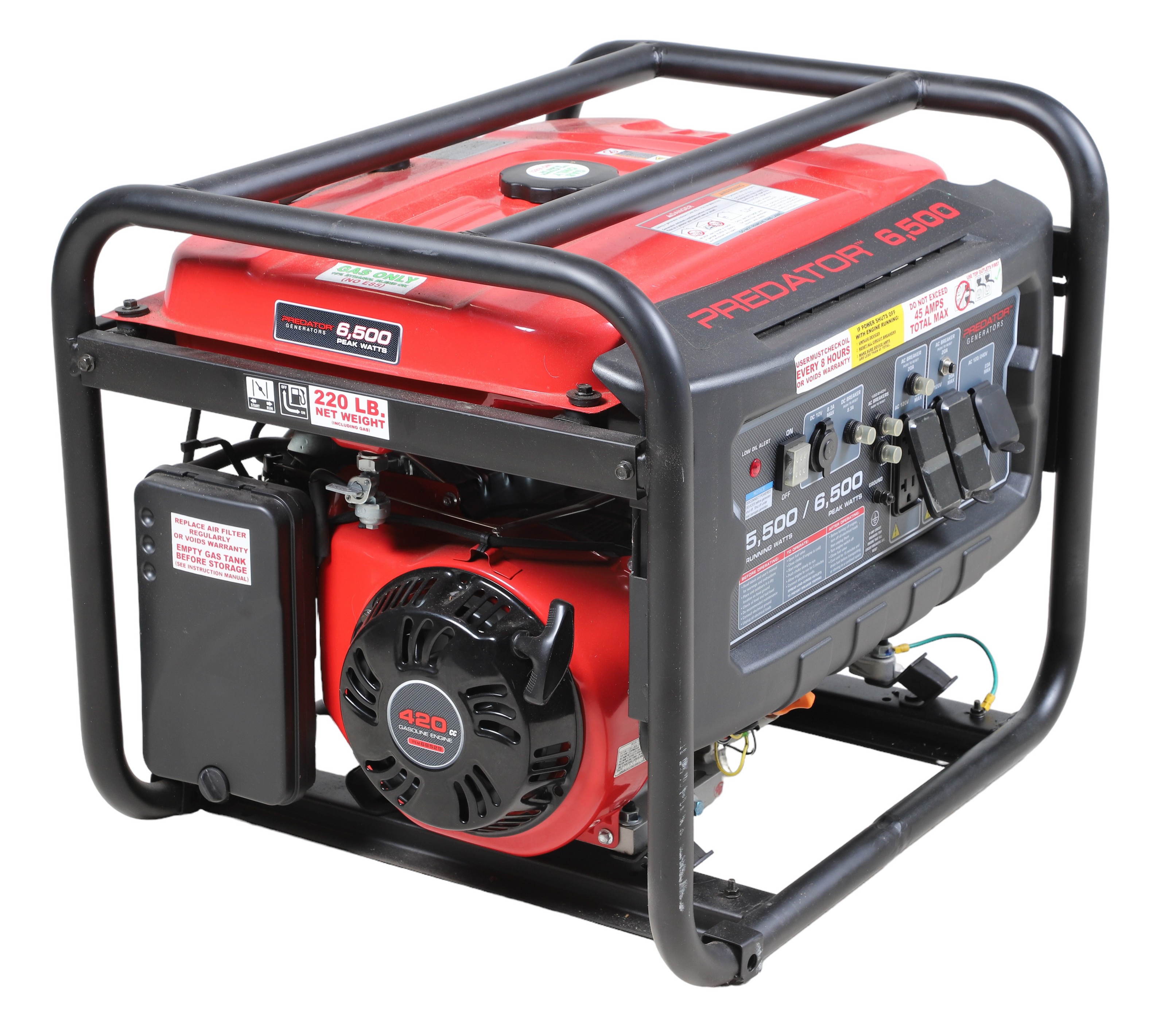 Predatro 6500 Gas powered generator  2e1040