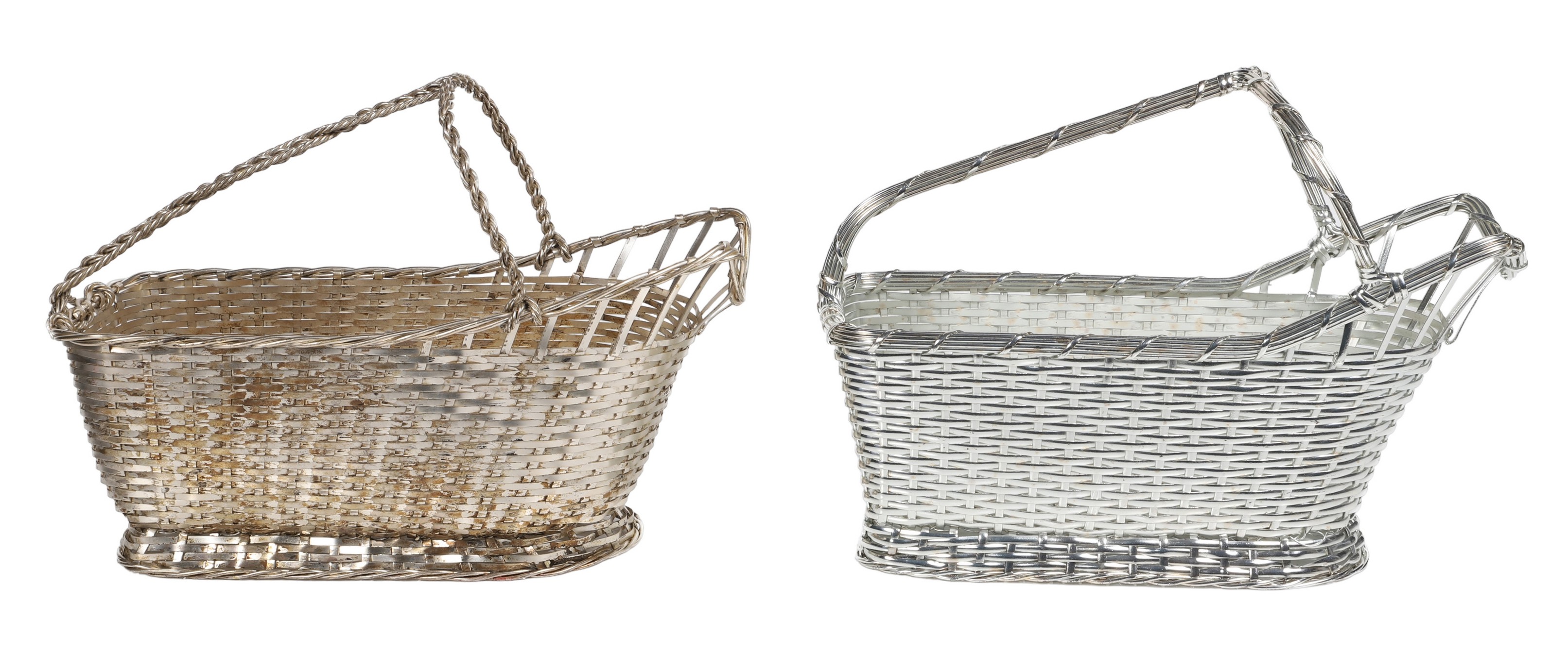 Two silver plate French wine baskets 2e1065