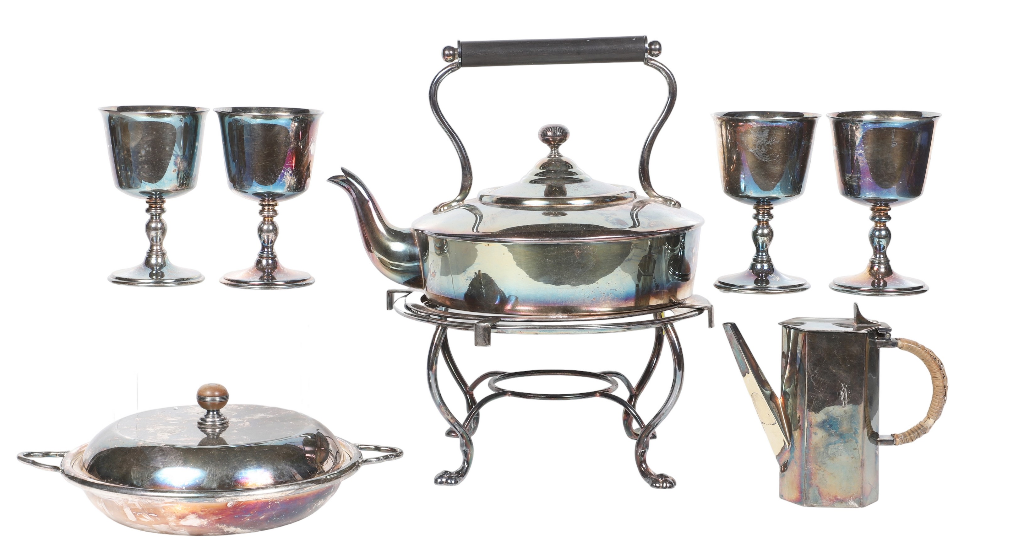 Asprey silver plate grouping to 2e1078