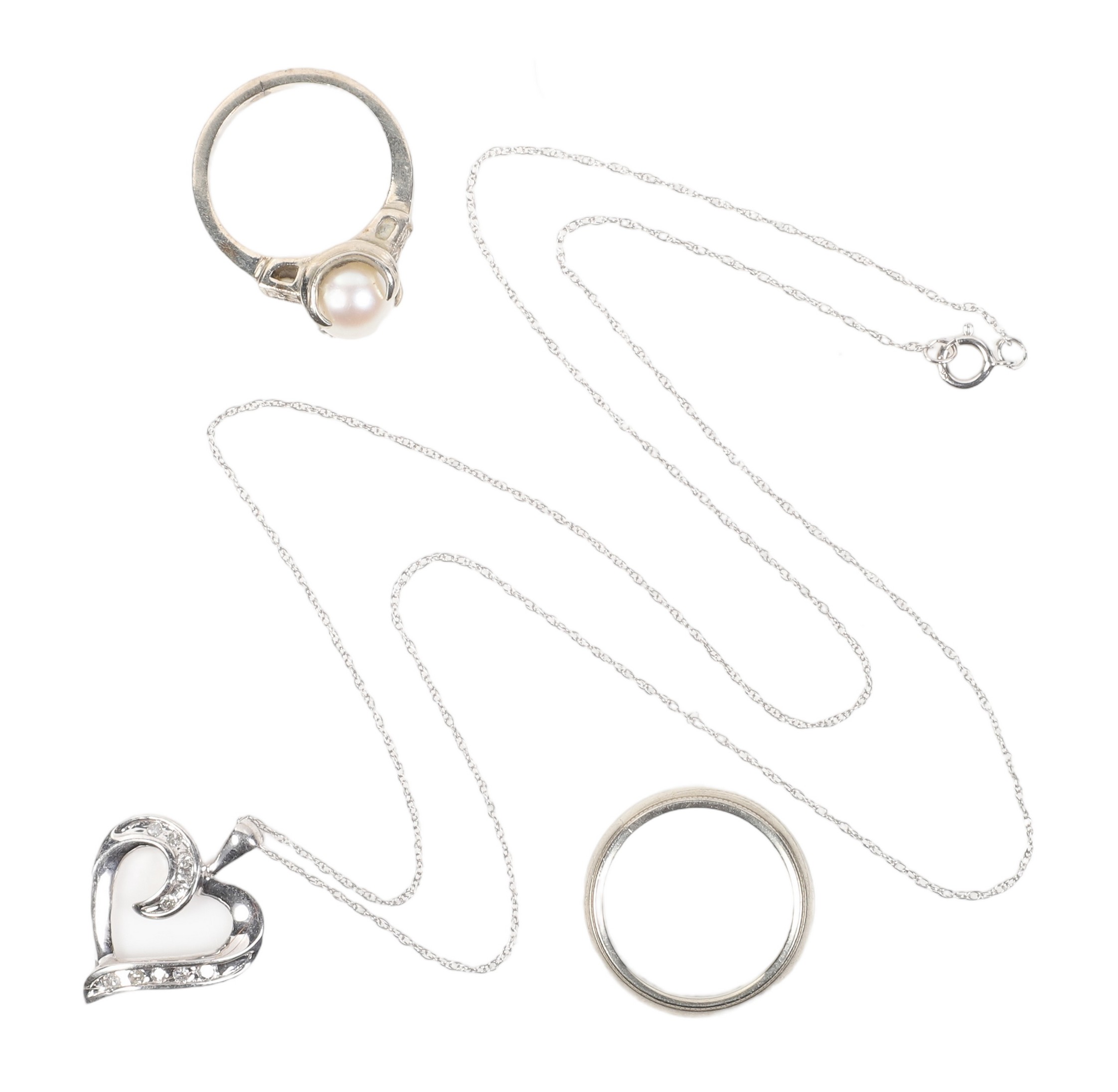 White gold rings and necklace to 2e1091