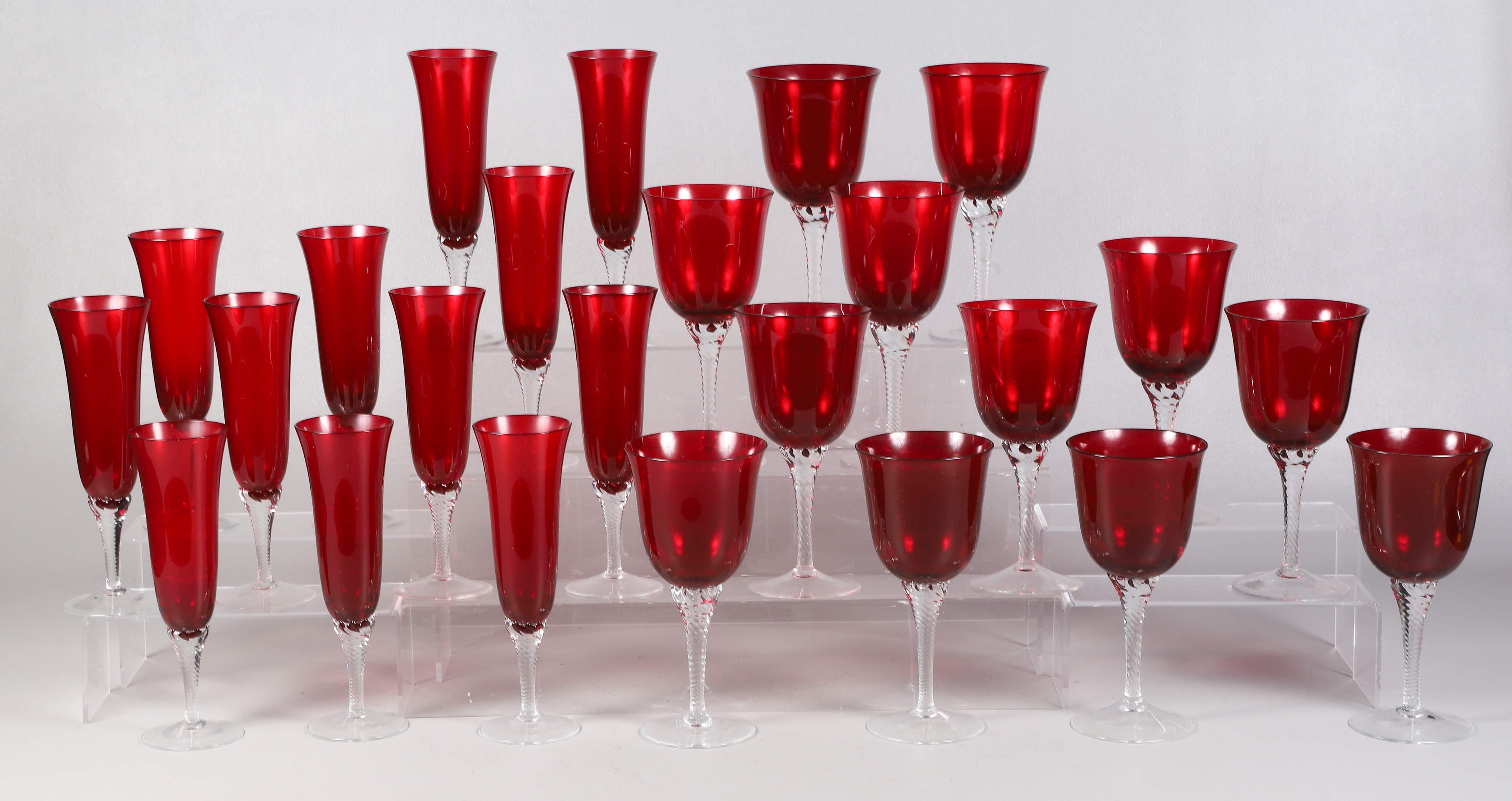  24 Pcs Colony red clear glass 2e10a4