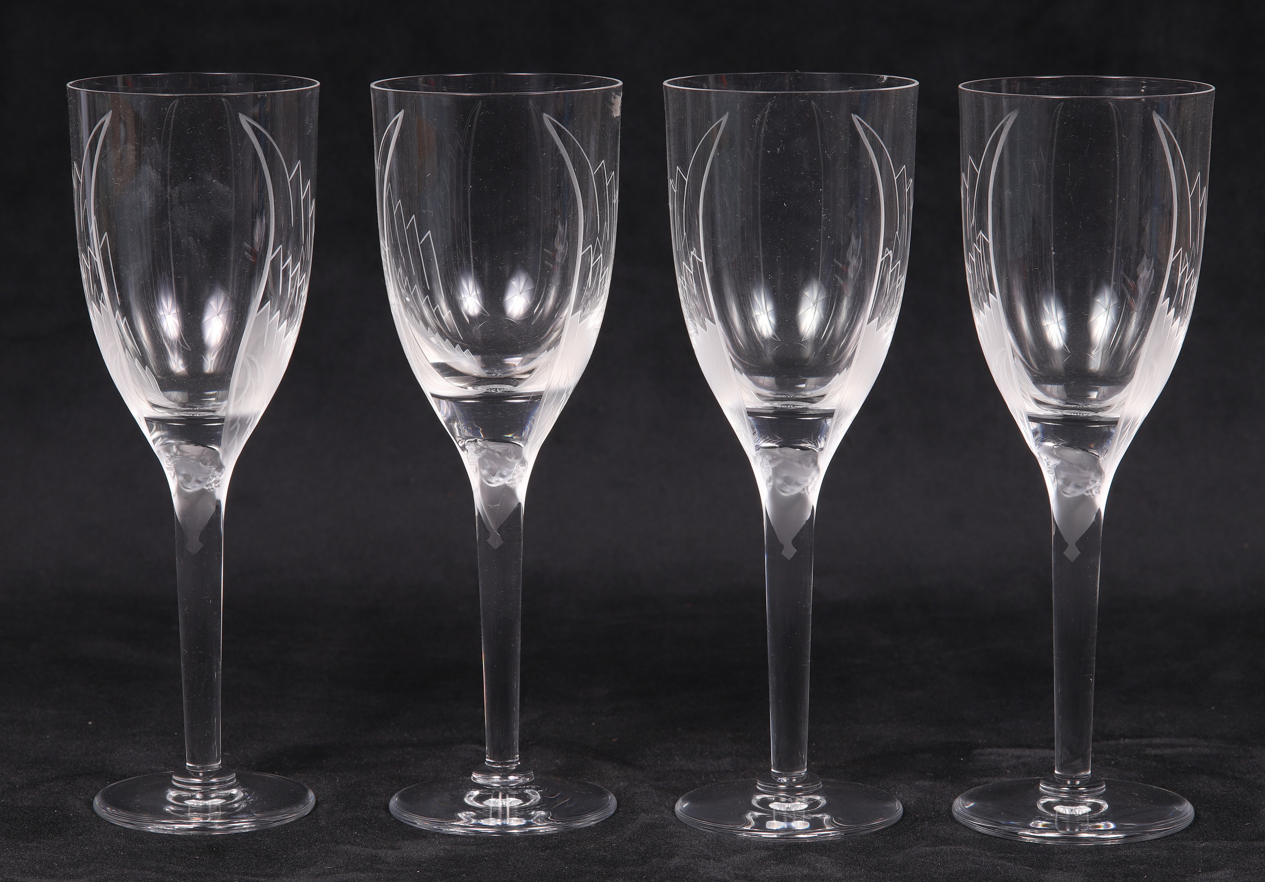  4 Lalique France crystal champagne 2e10c5