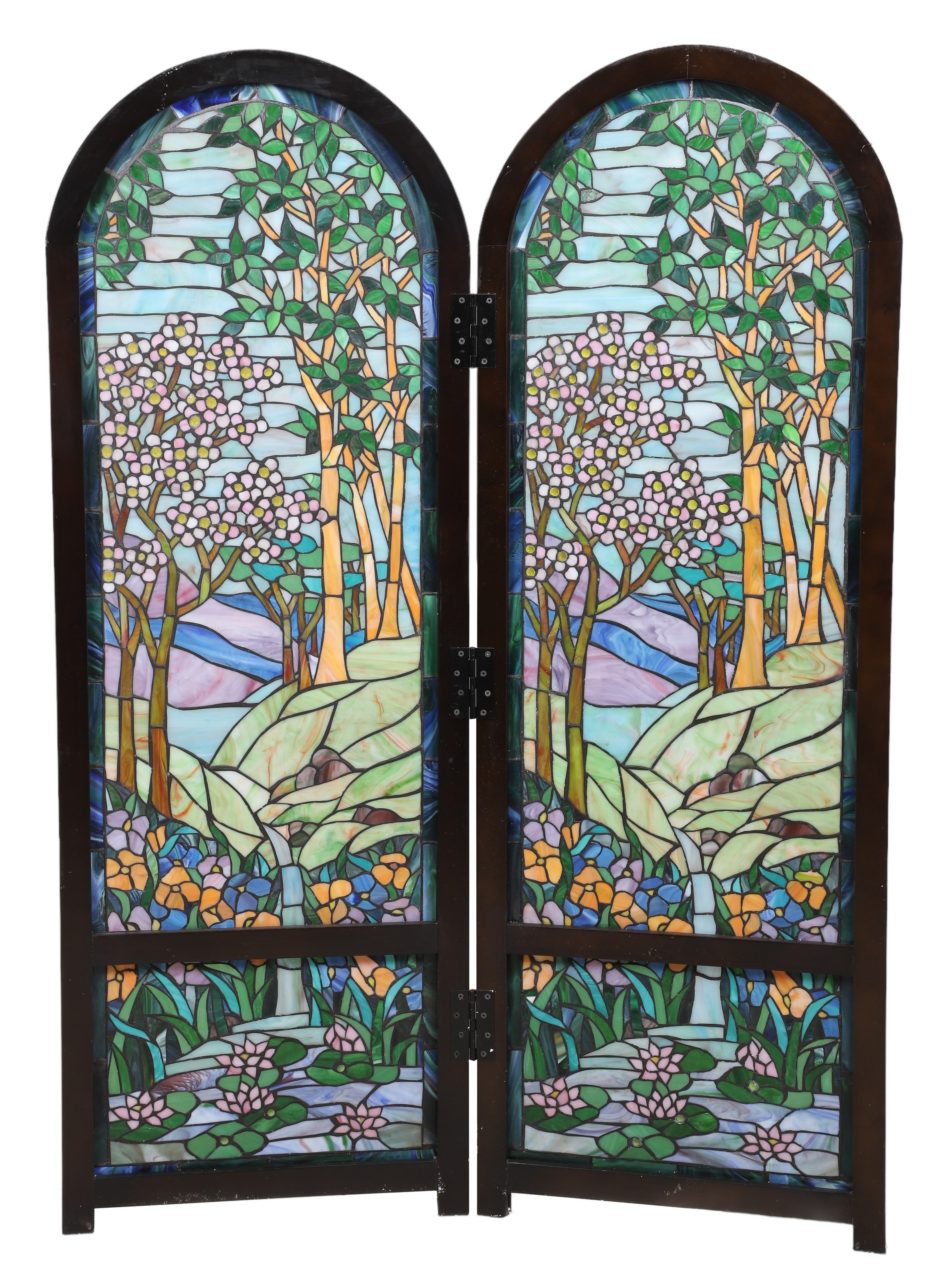 Stained glass 2-panel arch top
