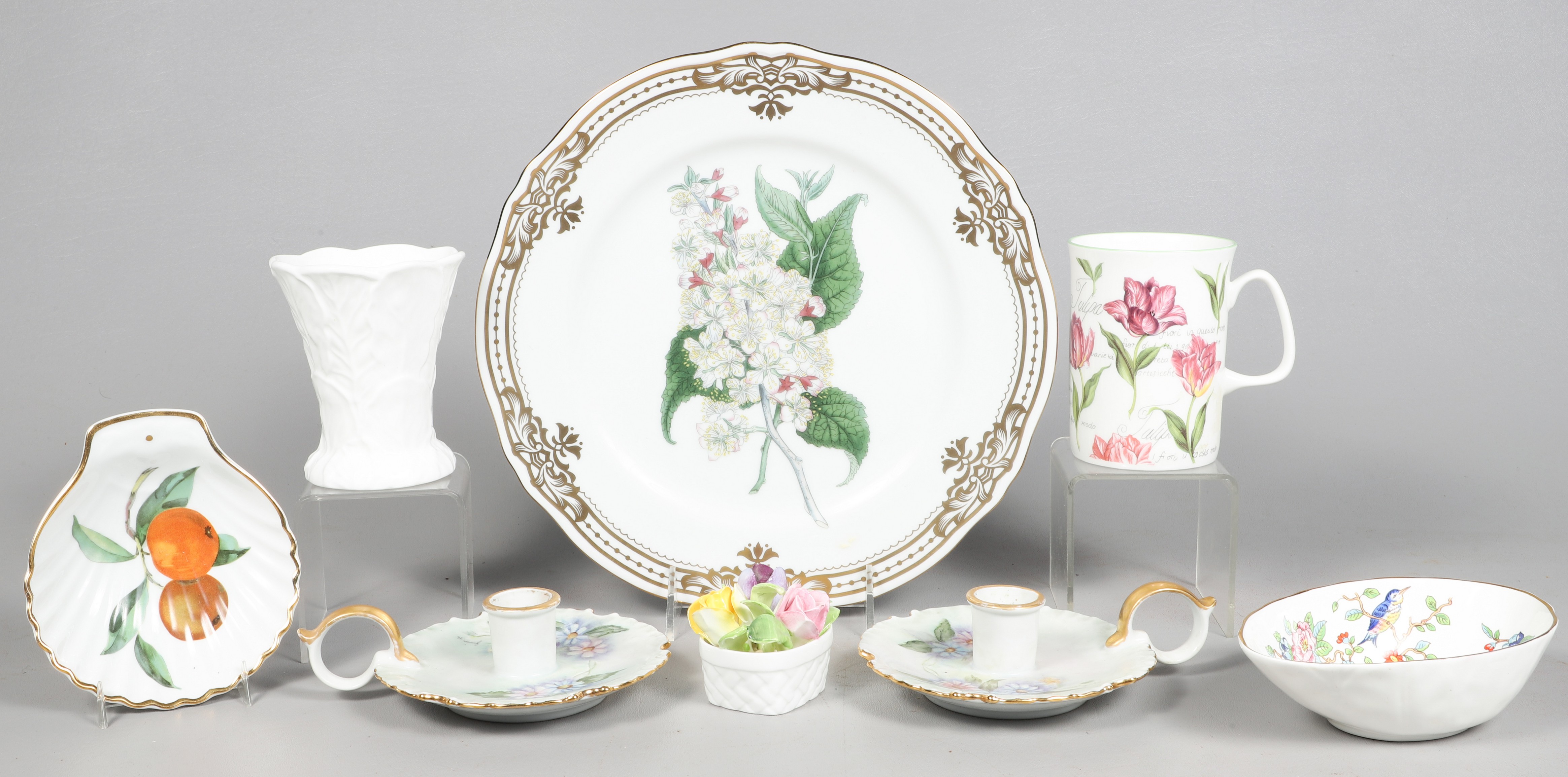 (8) Pcs porcelain, c/o pair of unmarked