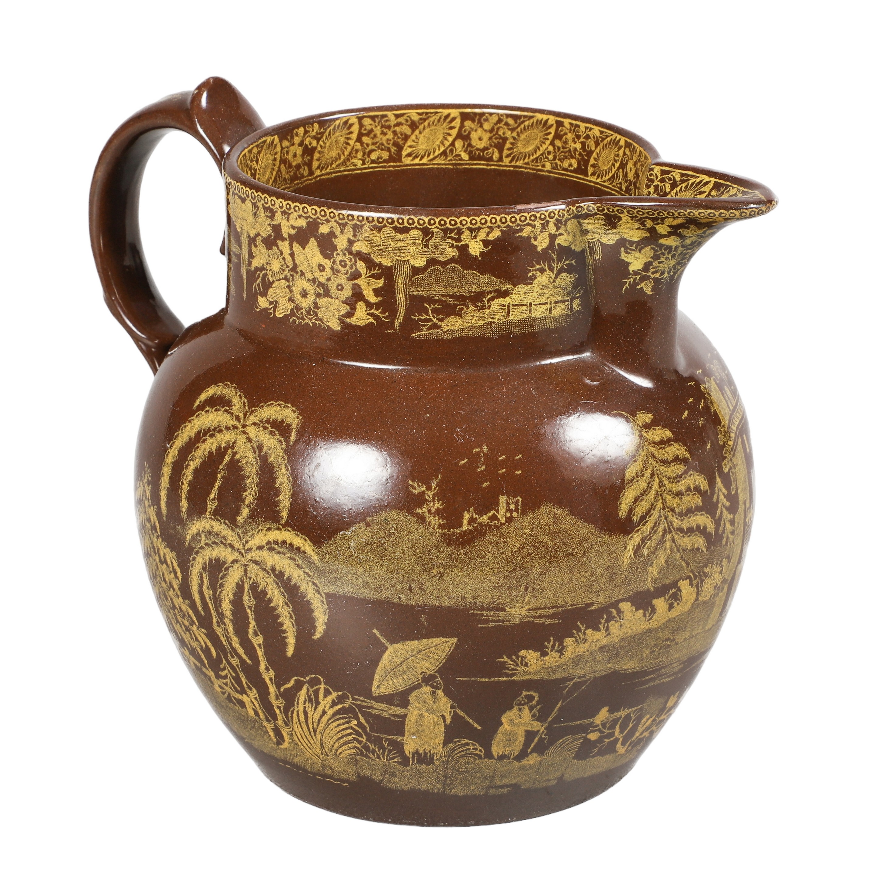 Staffordshire portobello ware pitcher,